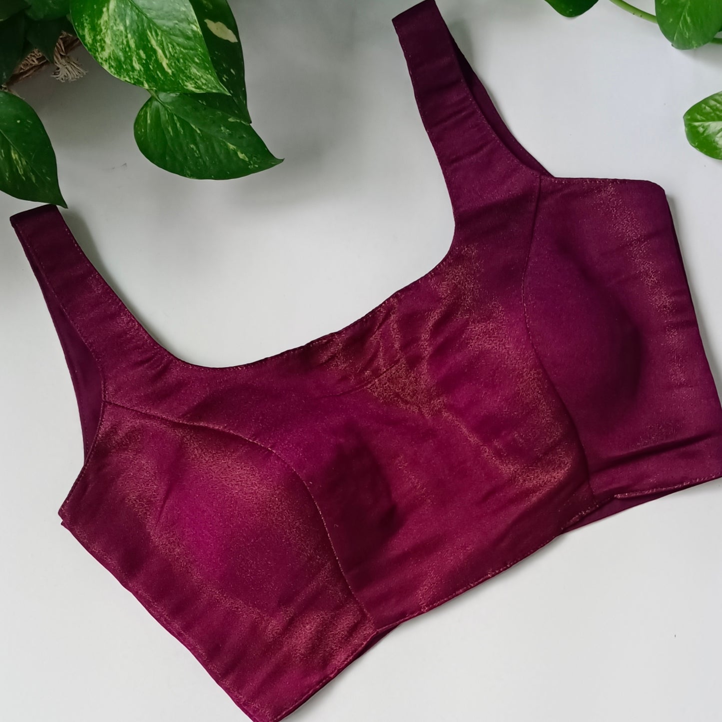 Metallic Wine Classic Sleeveless Blouse