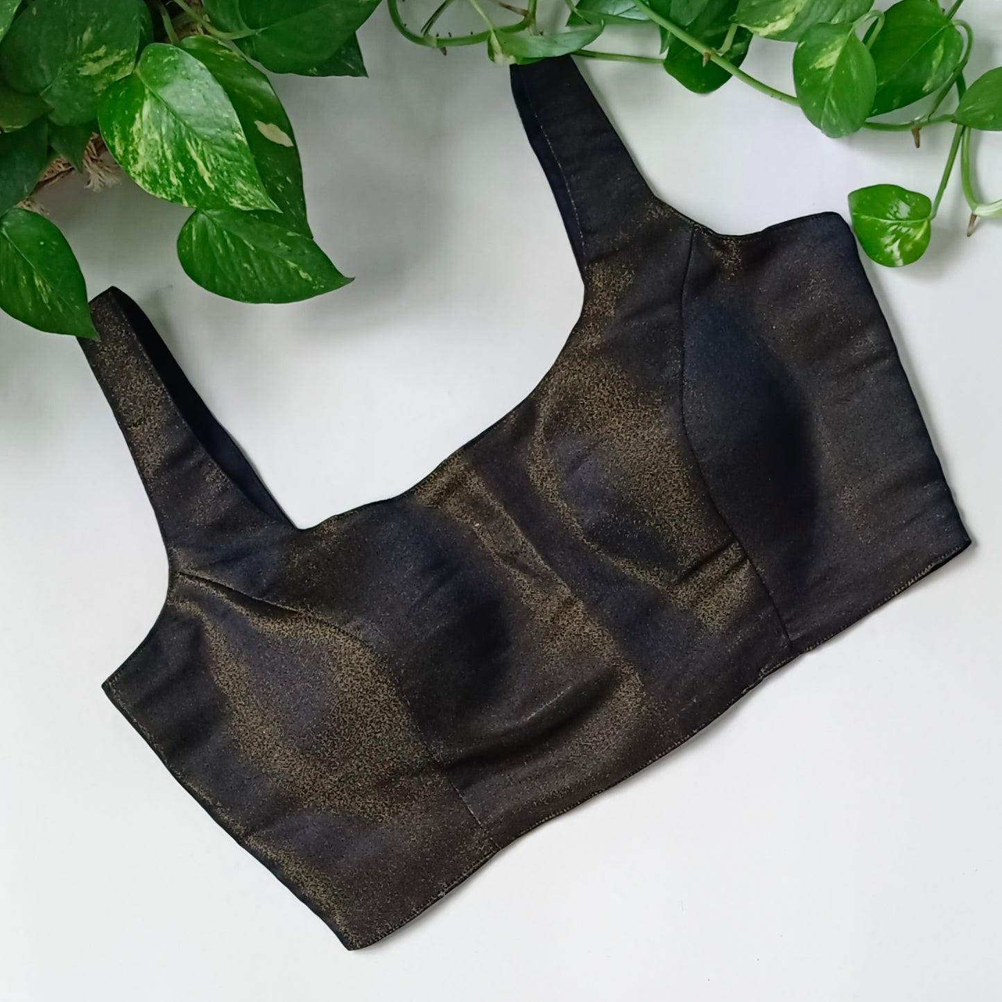 Metallic Black Classic Sleeveless Blouse