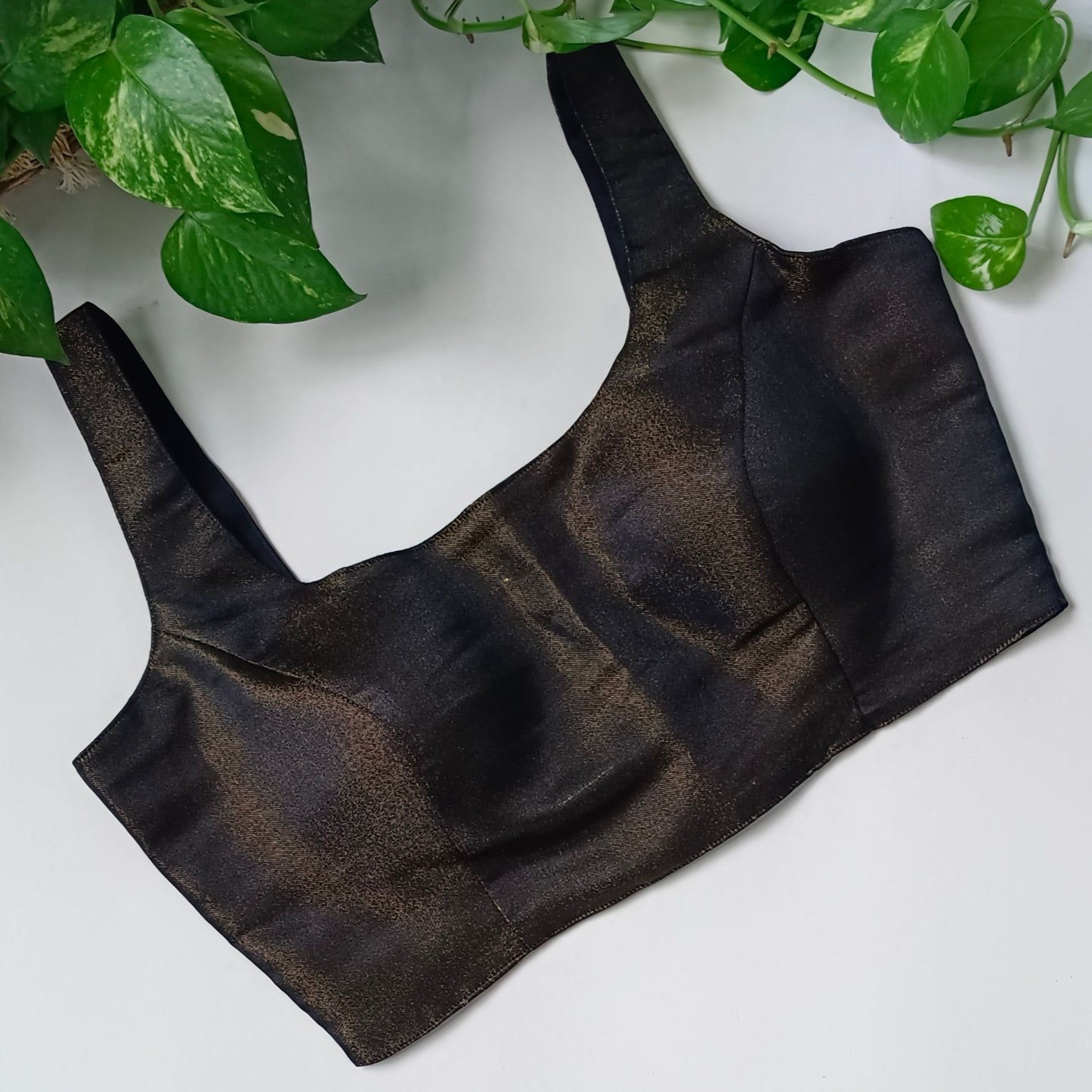 Metallic Black Classic Sleeveless Blouse