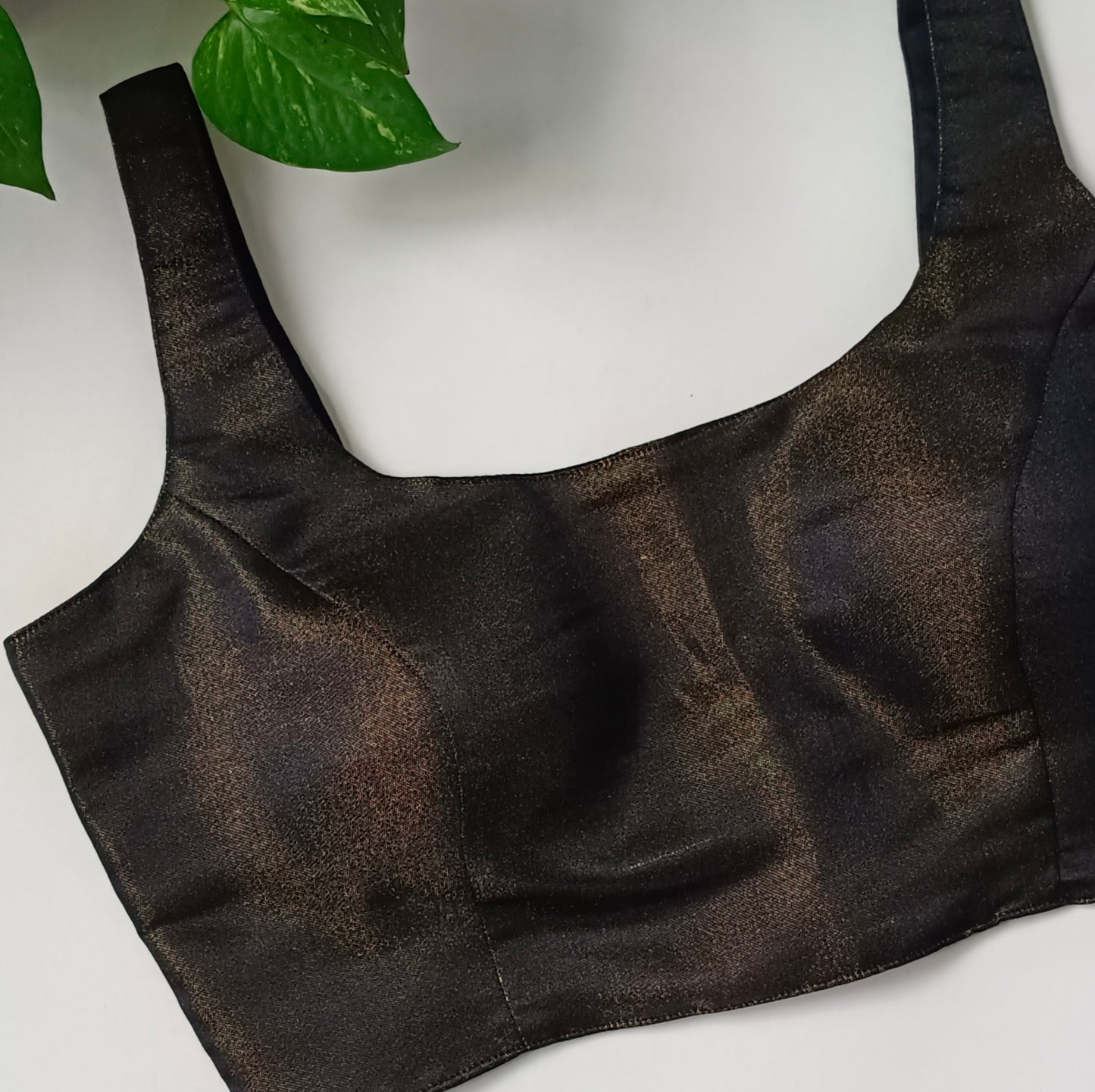 Metallic Black Classic Sleeveless Blouse