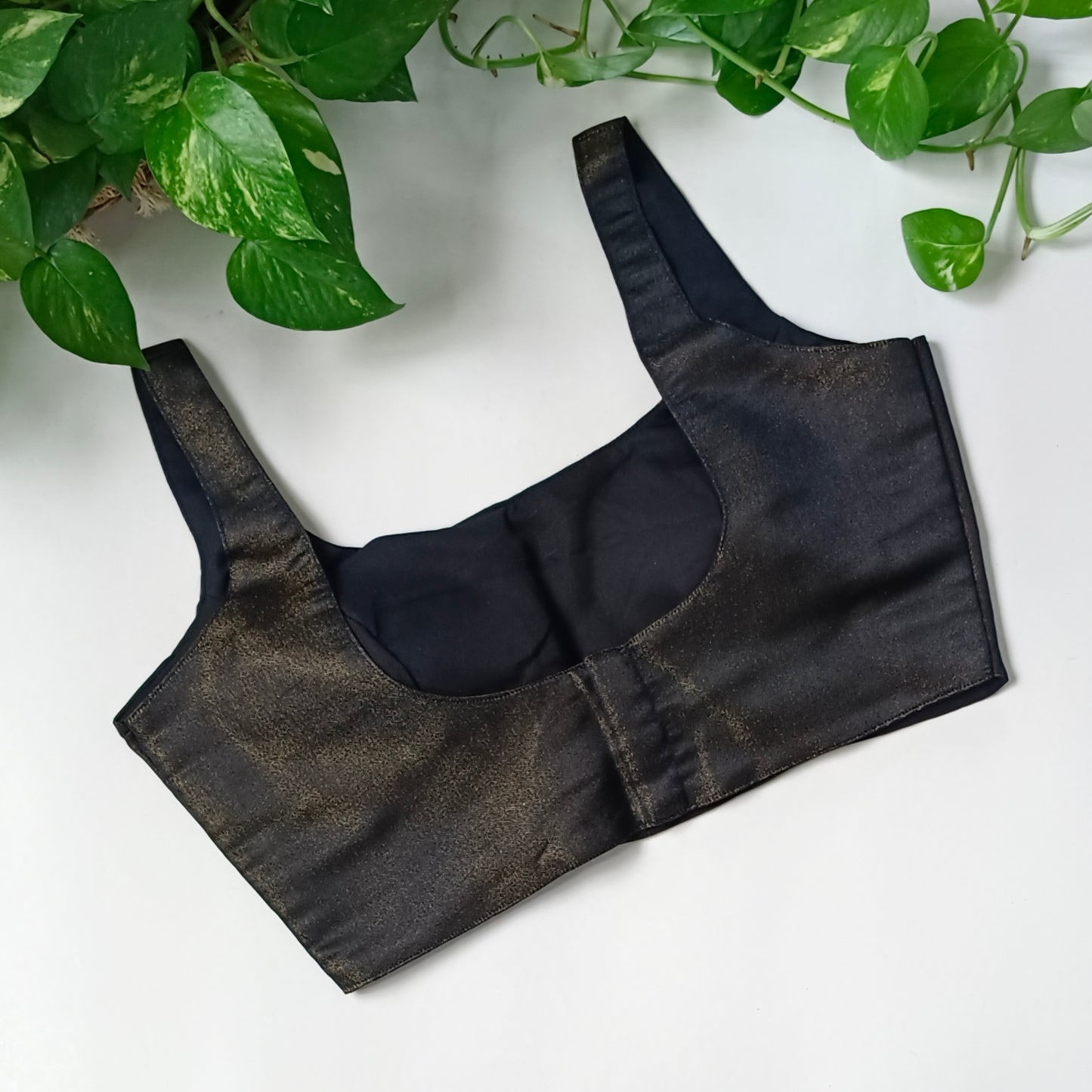 Metallic Black Classic Sleeveless Blouse