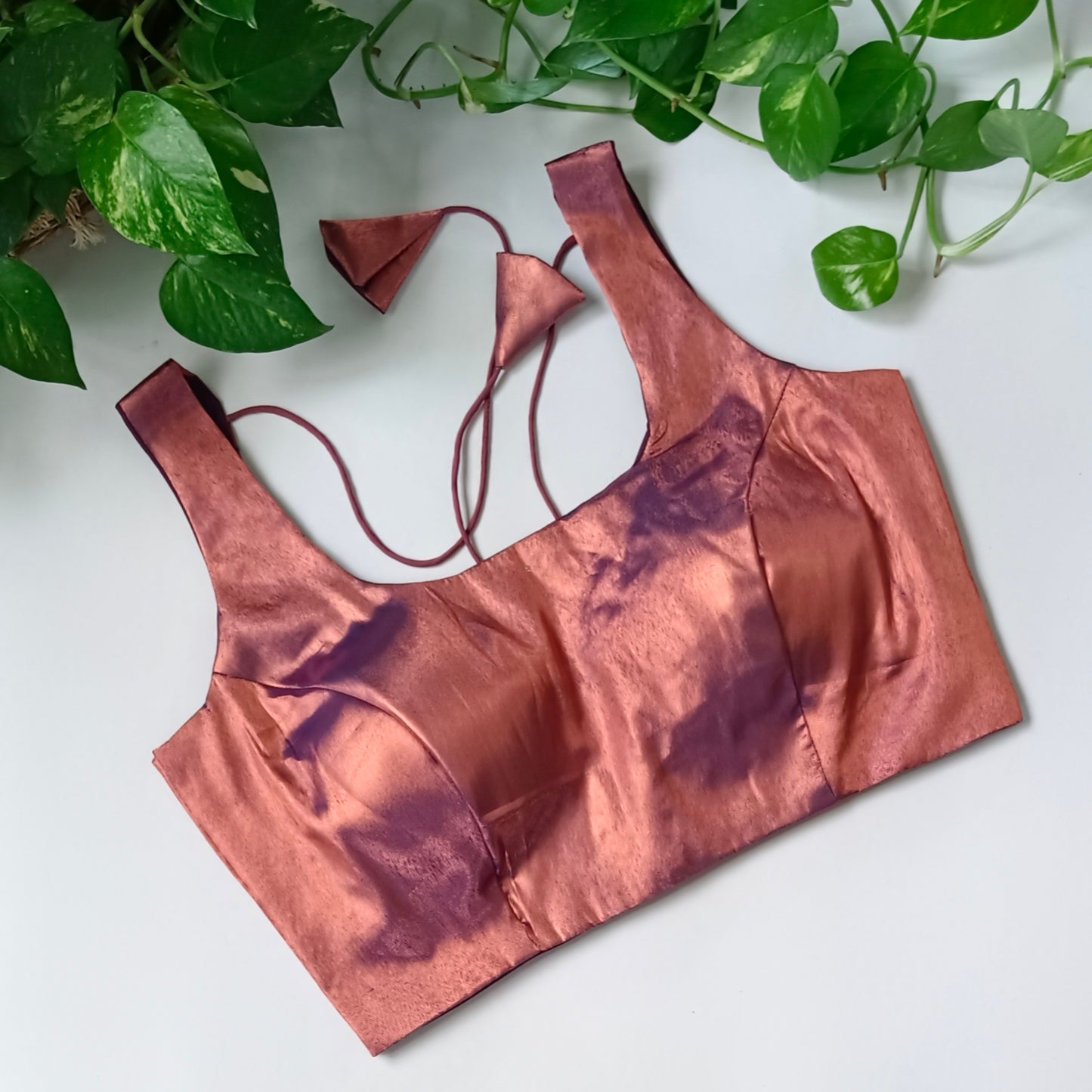 Metallic Wine Copper Classic Sleeveless Blouse