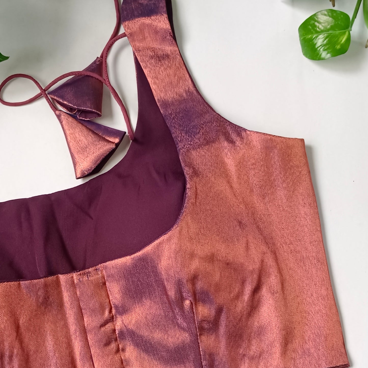 Metallic Wine Copper Classic Sleeveless Blouse