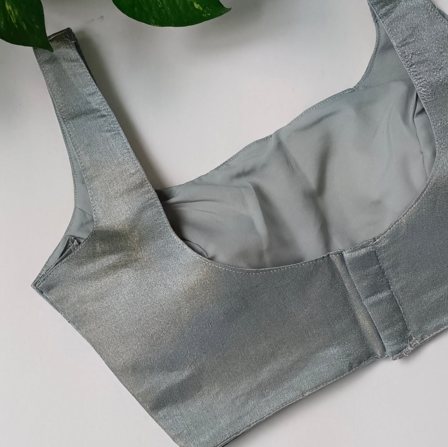 Metallic Grey Classic Sleeveless Blouse