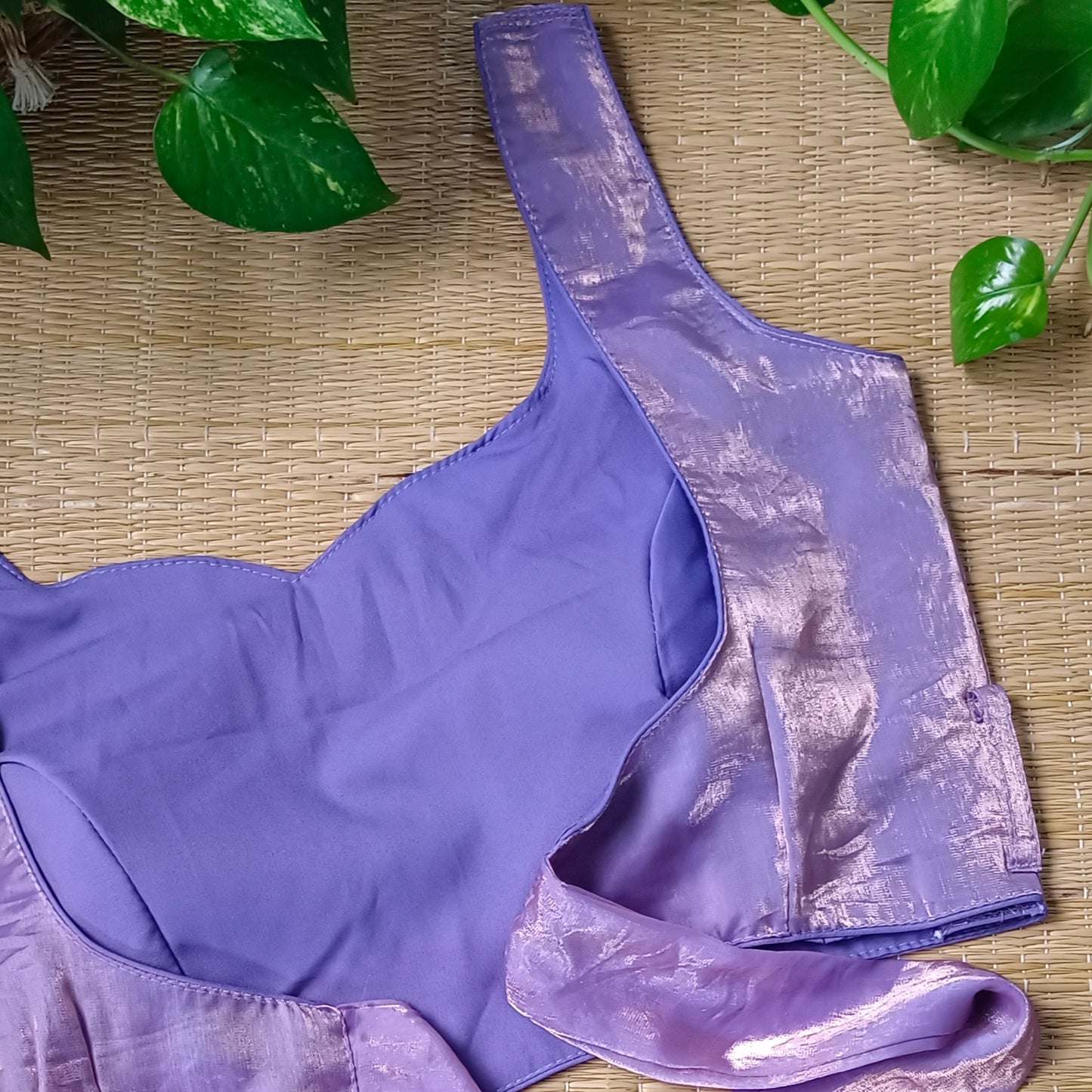 Lavender Wrap On Sleeveless Blouse