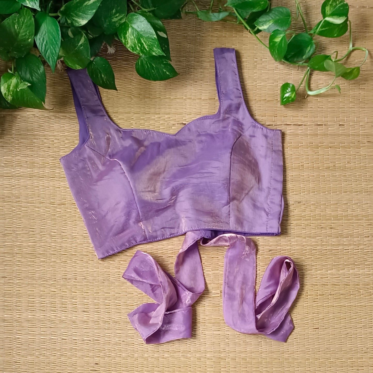 Lavender Wrap On Sleeveless Blouse