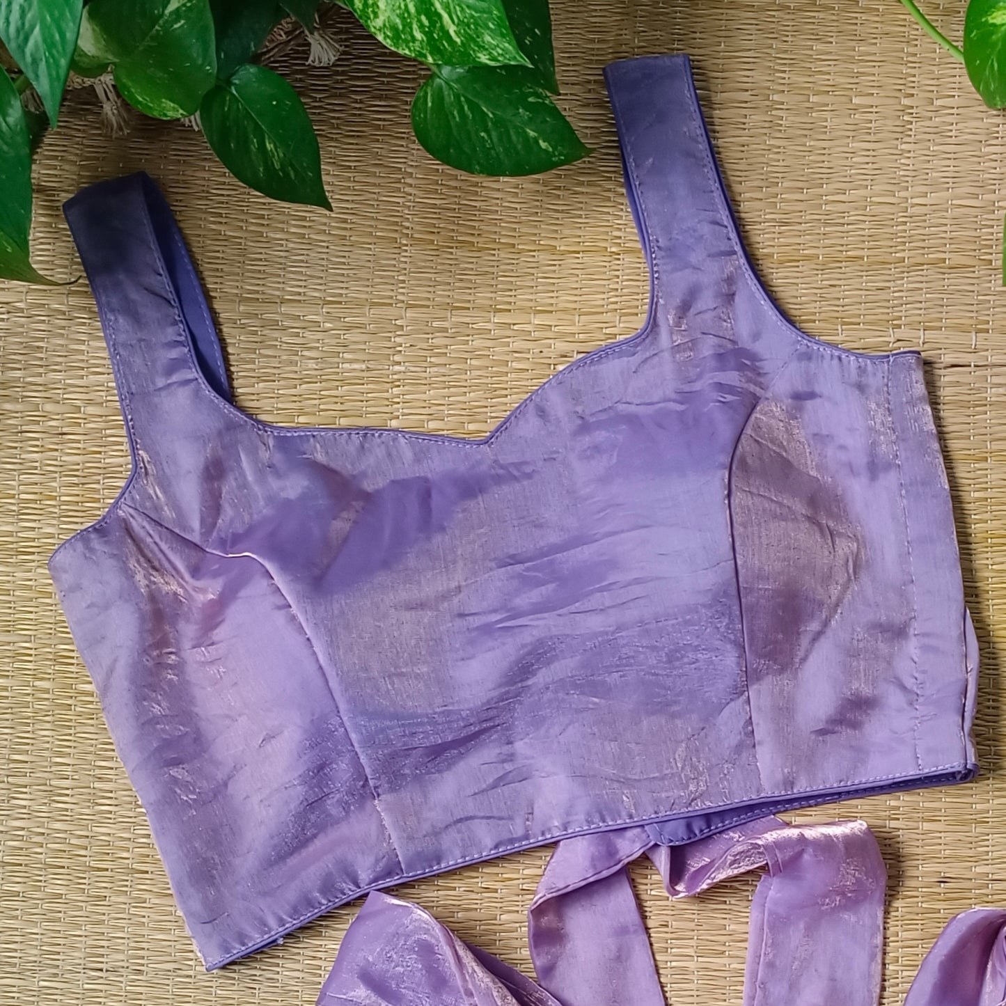 Lavender Wrap On Sleeveless Blouse