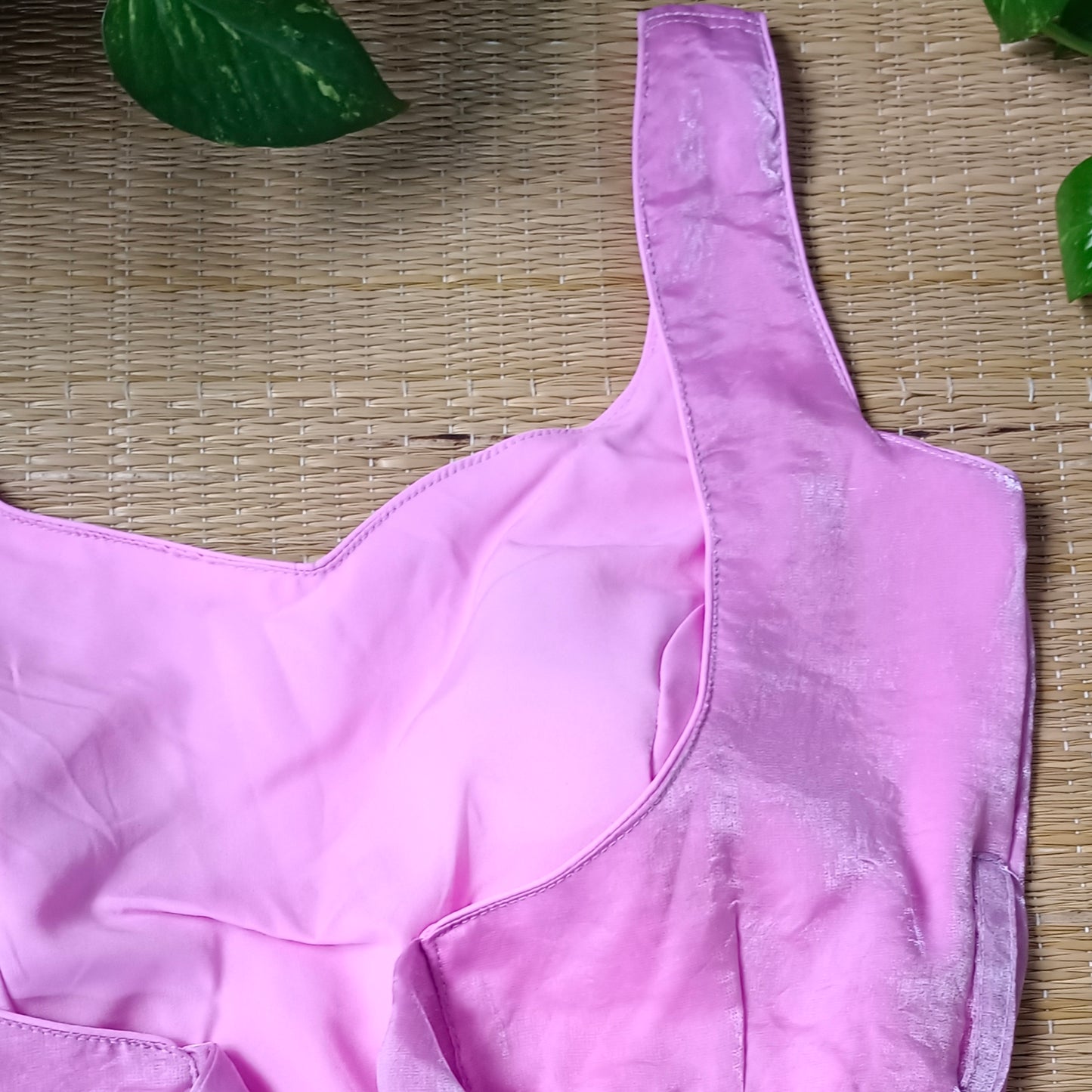 Pink Wrap On Sleeveless Blouse