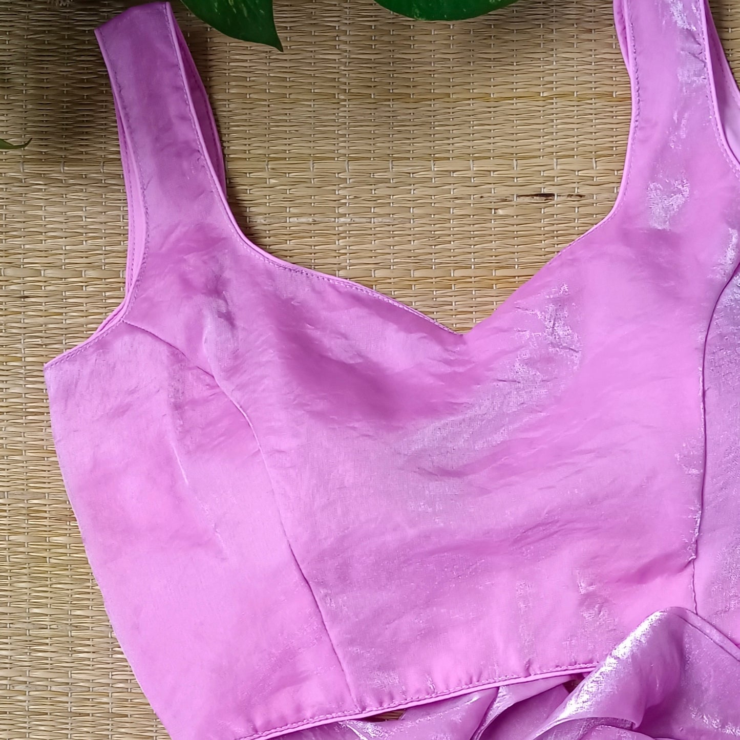 Pink Wrap On Sleeveless Blouse