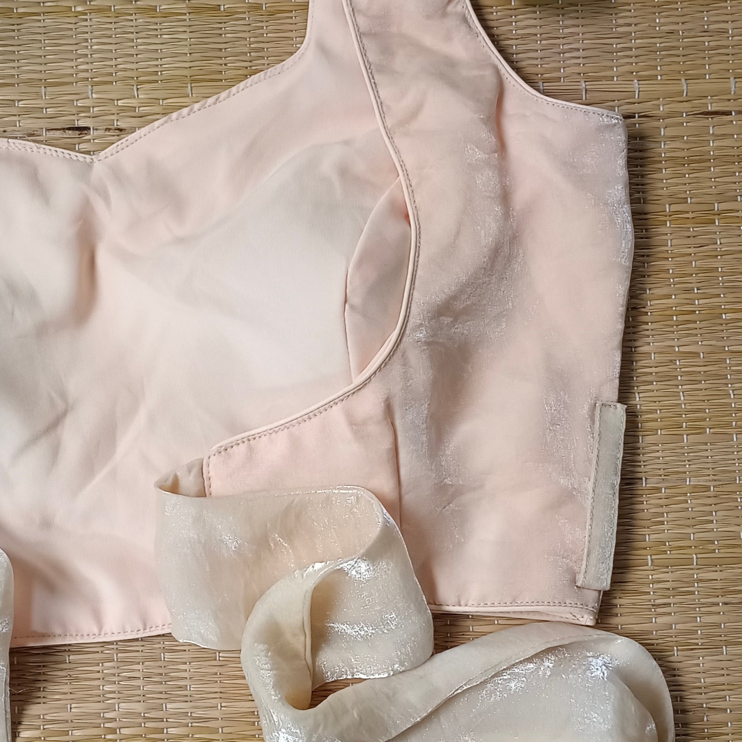 Beige Wrap On Sleeveless Blouse