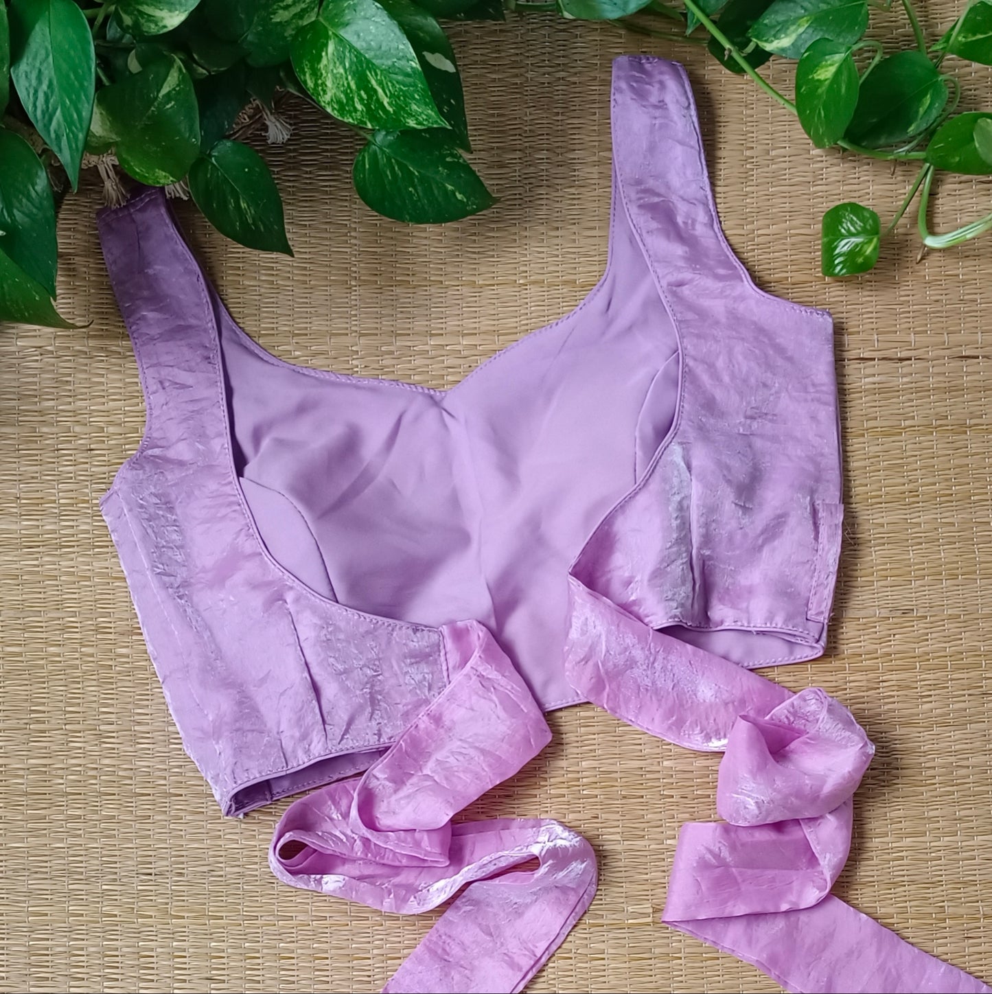 Lilac Wrap On Sleeveless Blouse