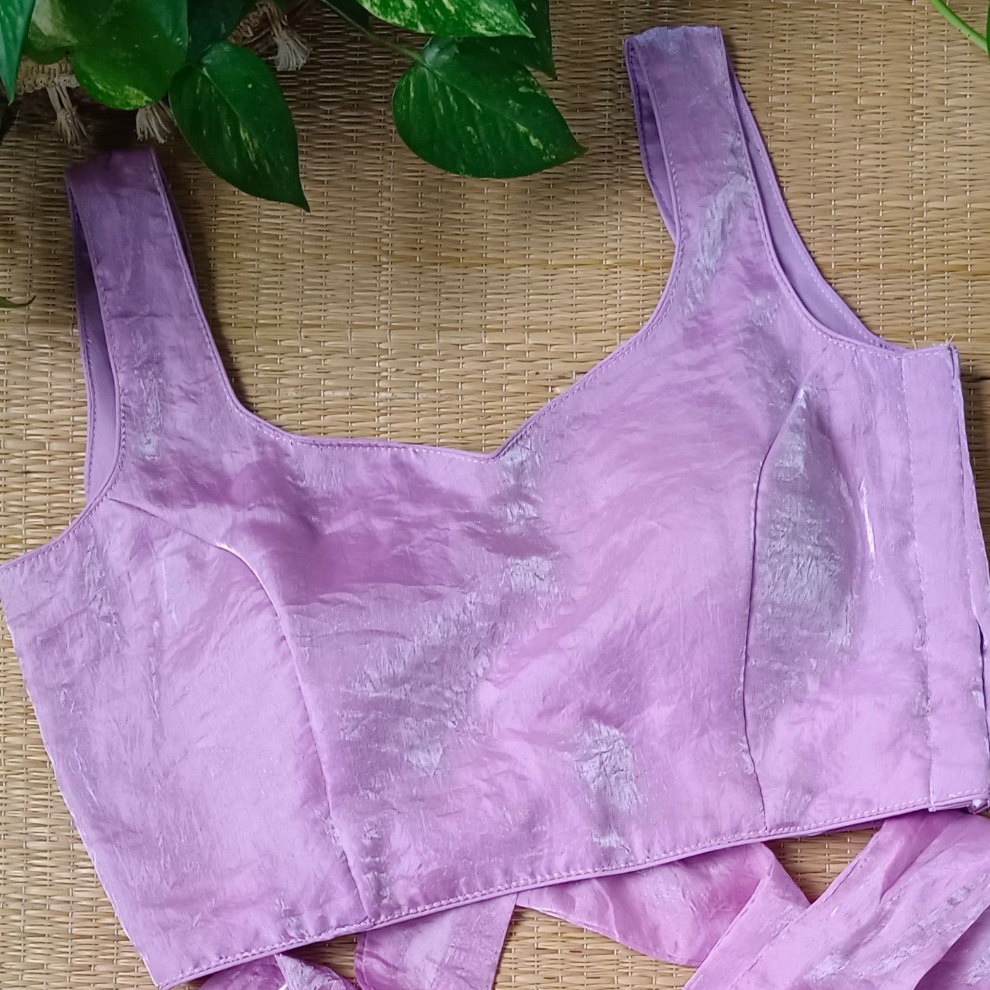 Lilac Wrap On Sleeveless Blouse