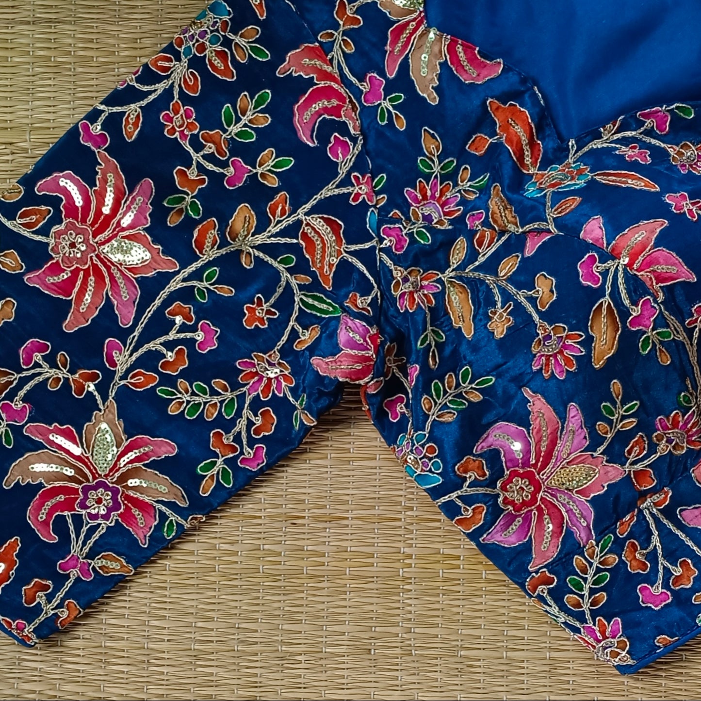 Dark blue crepe code work blouse