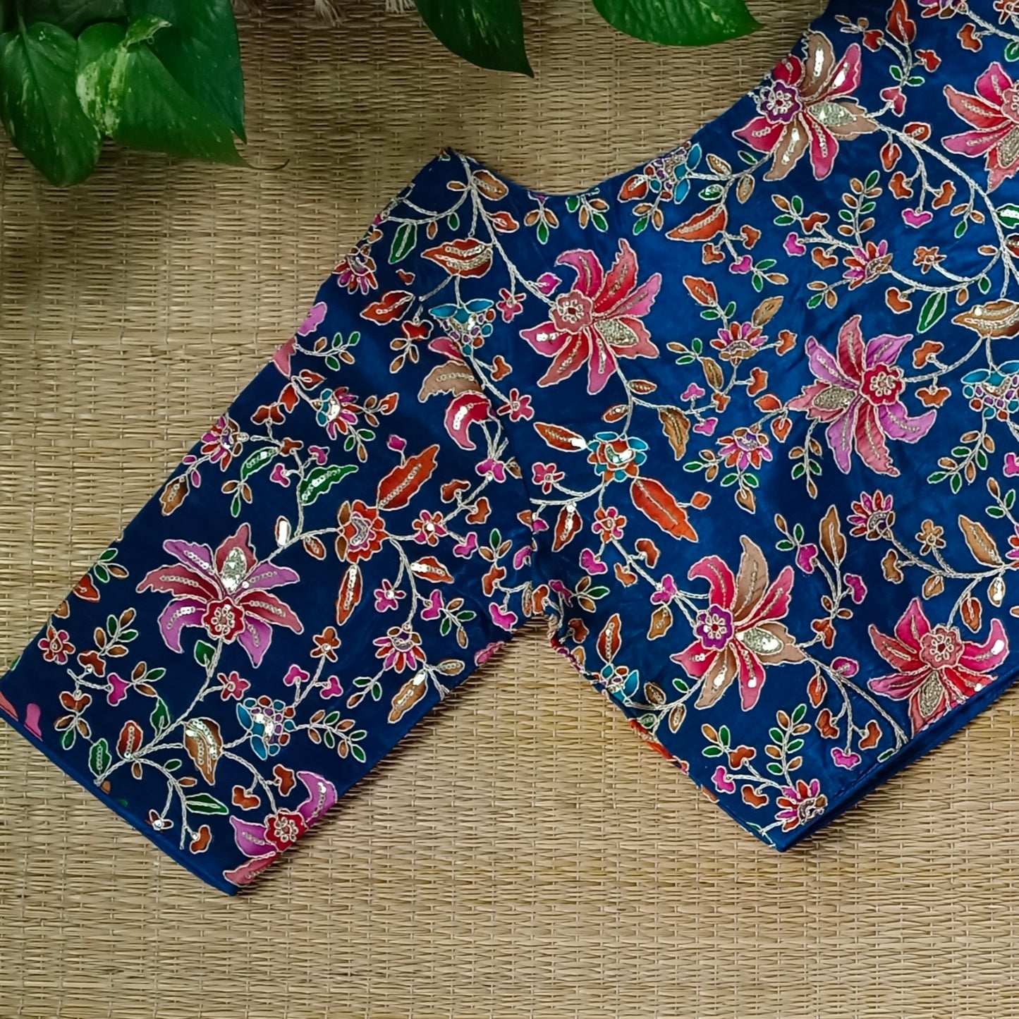 Dark blue crepe code work blouse