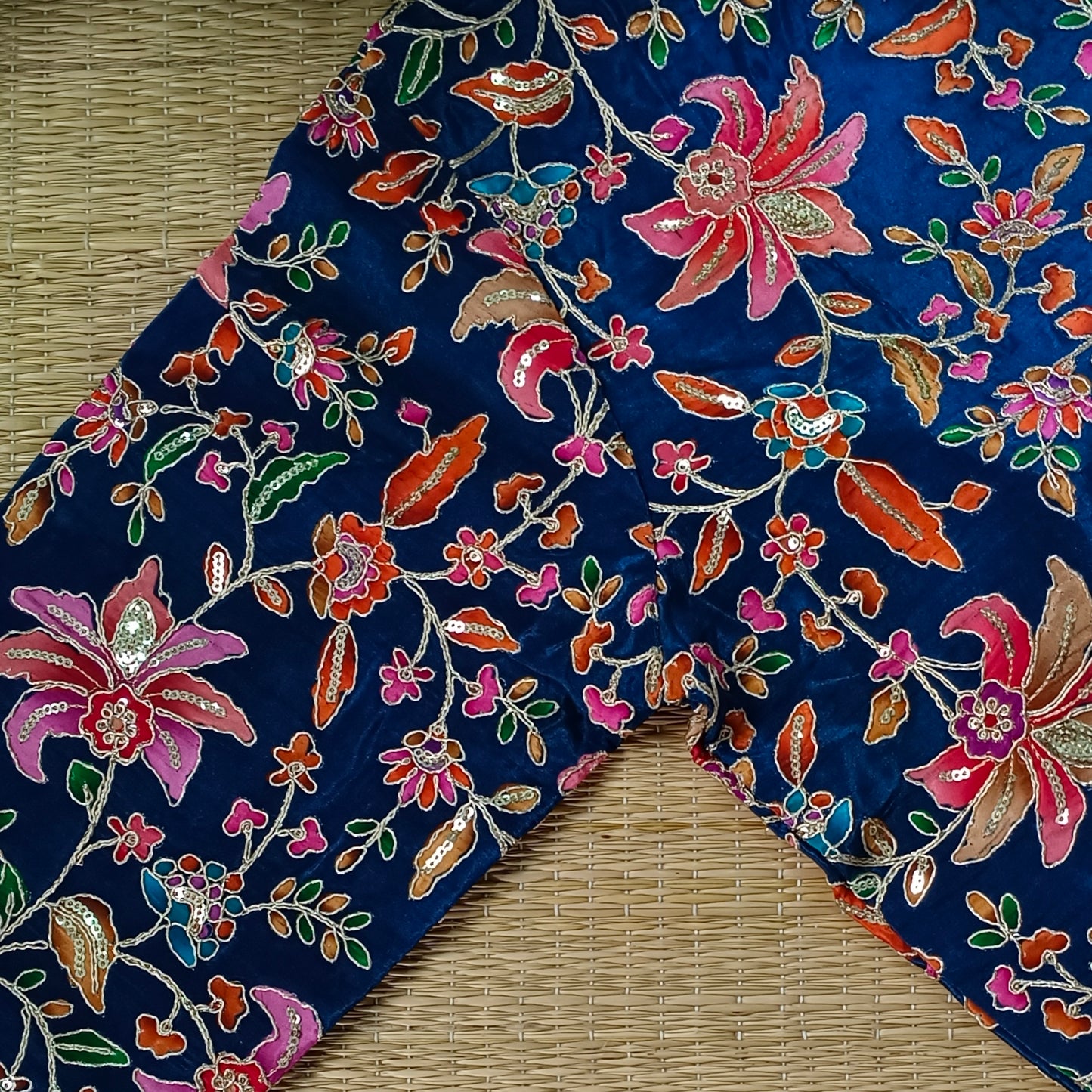 Dark blue crepe code work blouse