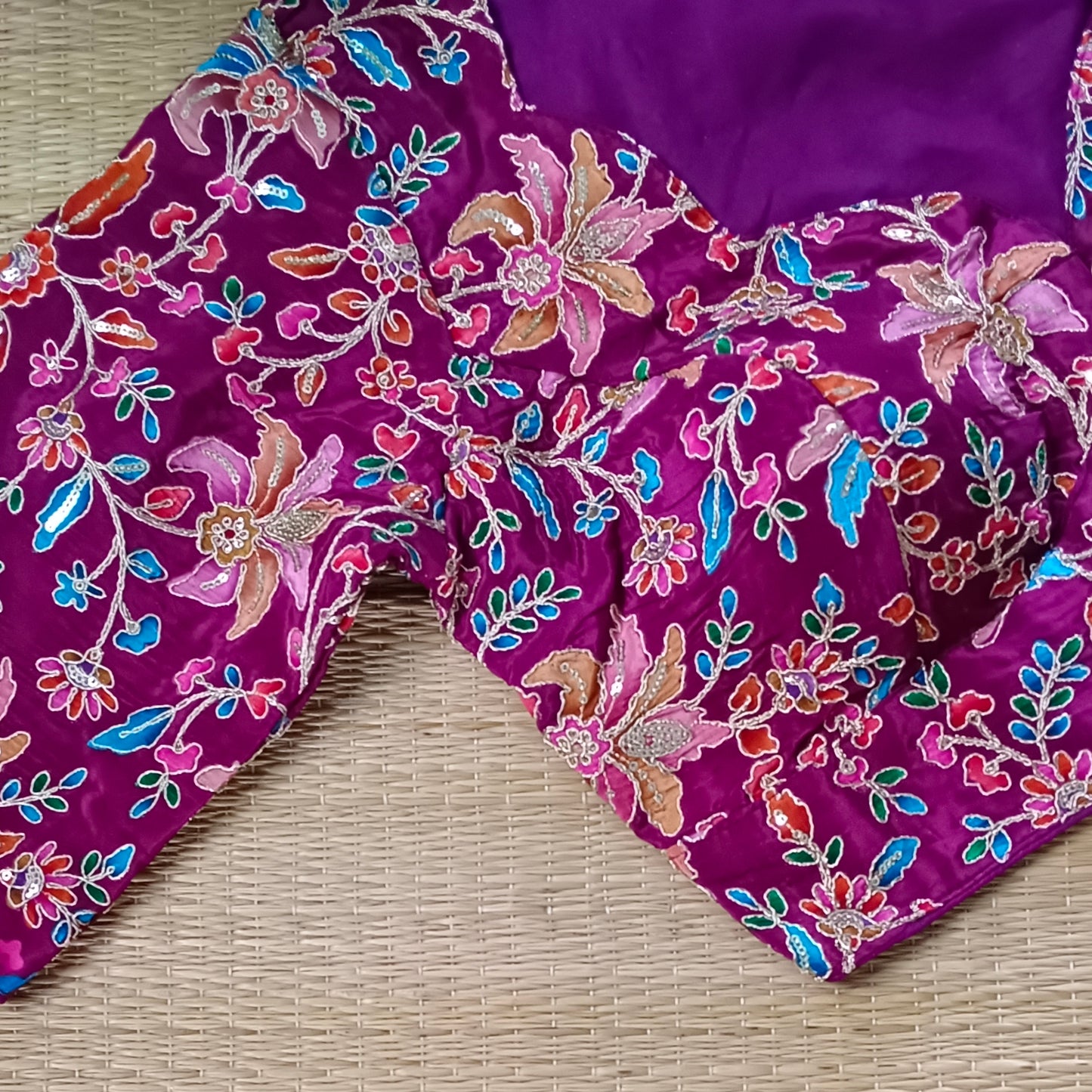 Magenta crepe code work blouse