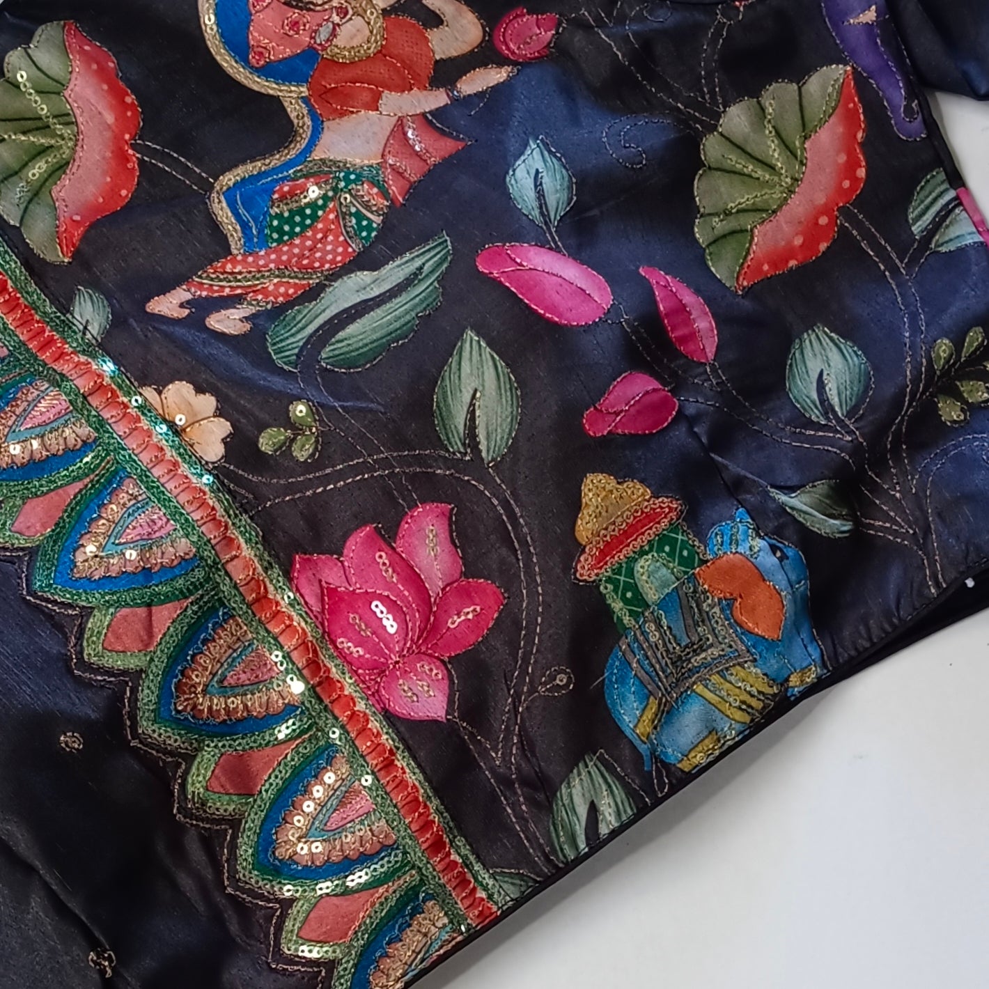 Black crepe code work blouse