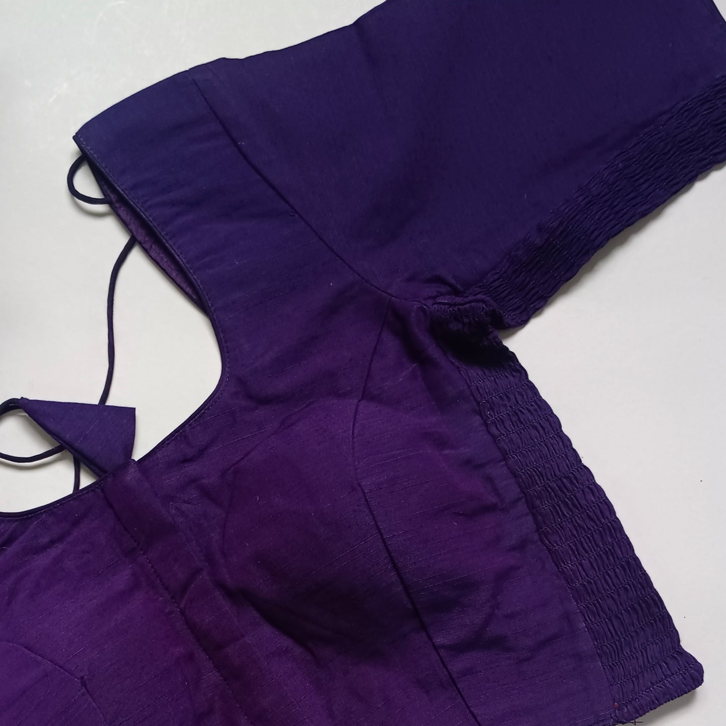 Classic plain dark purple flexi fit blouse