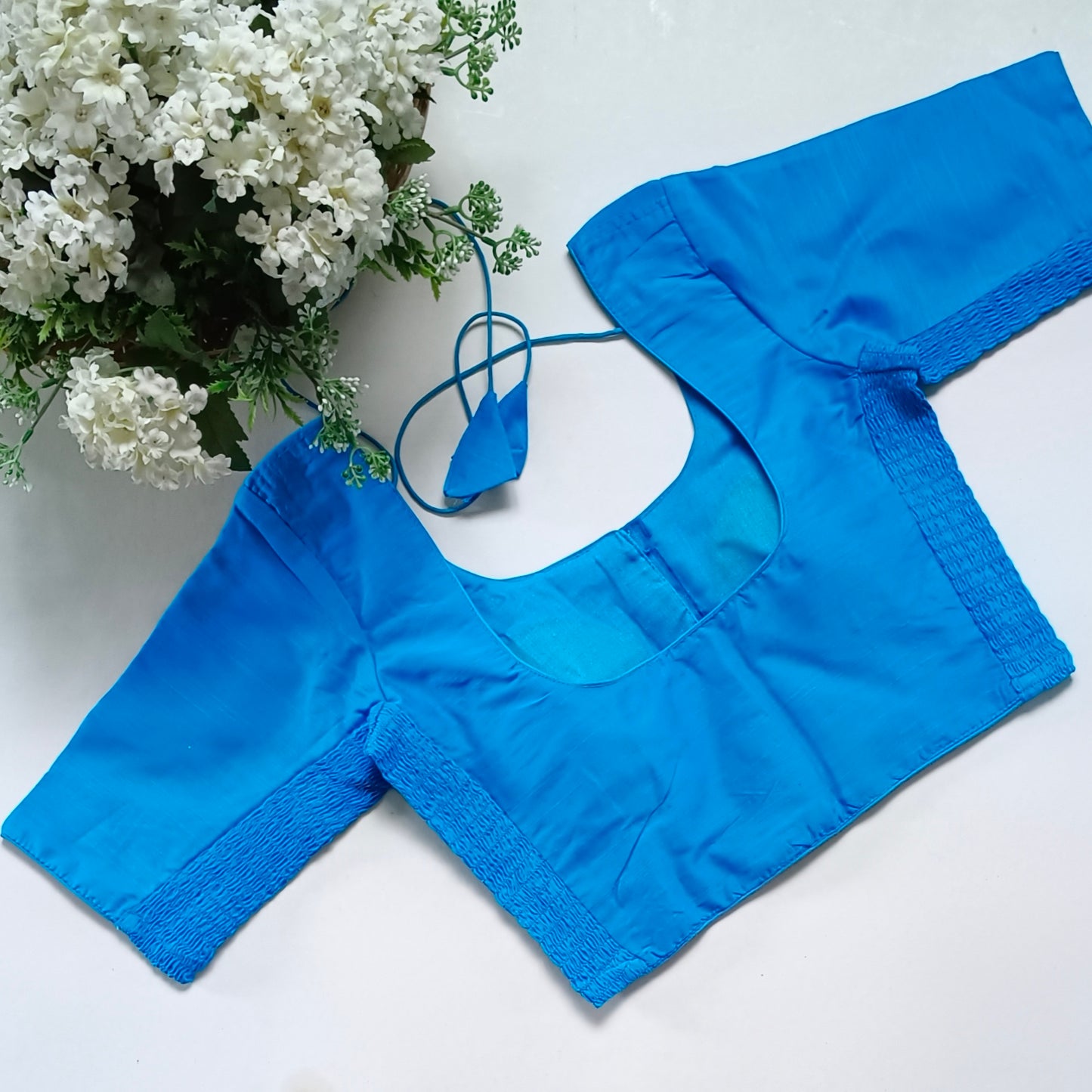 Classic blue plain flexi fit blouse