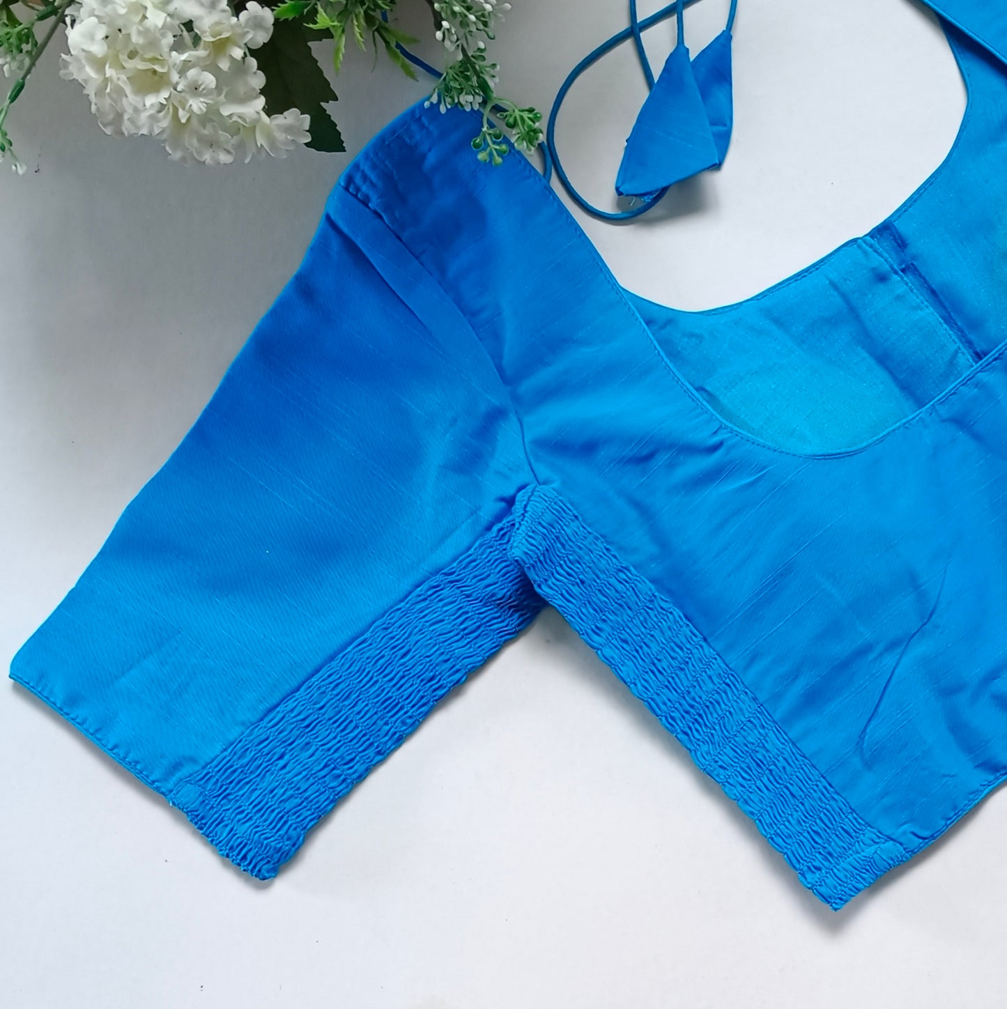 Classic blue plain flexi fit blouse