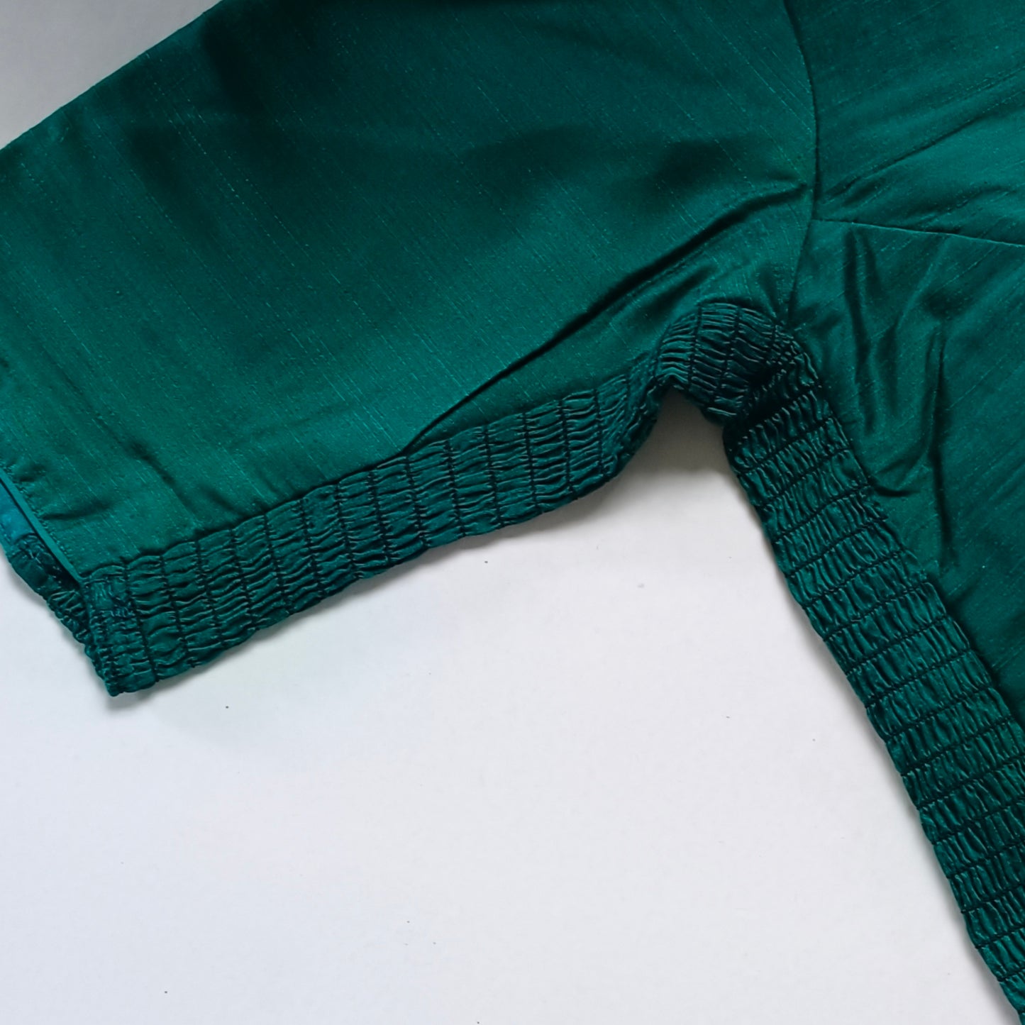 Classic rama green plain flexi fit blouse