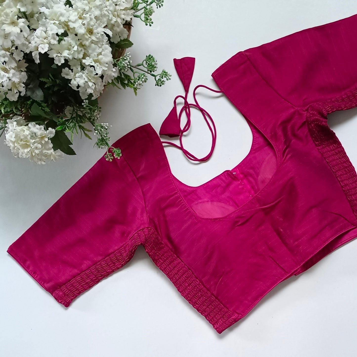 Classic Magenta plain flexi fit blouse