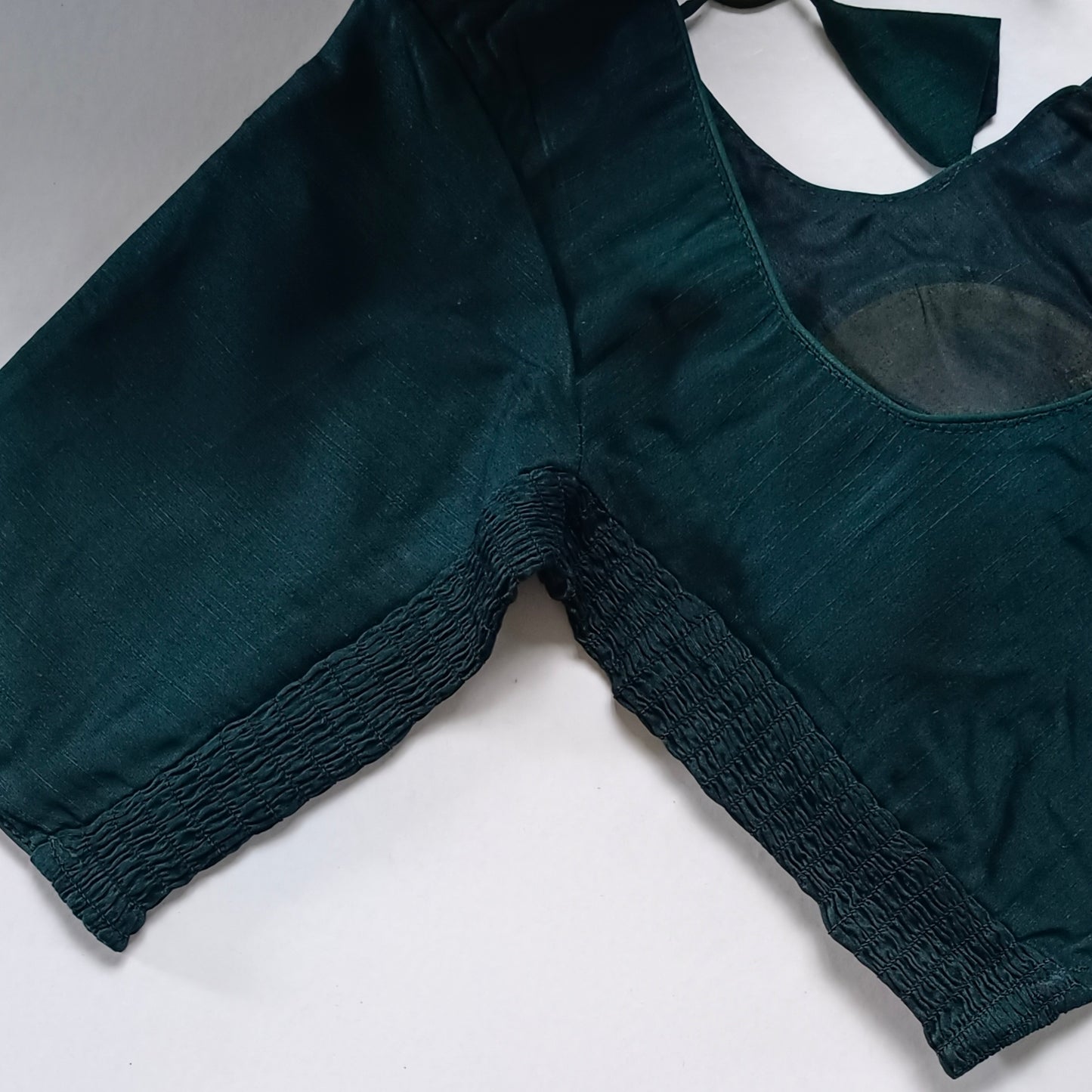 Classic dark bottle green plain flexi fit blouse