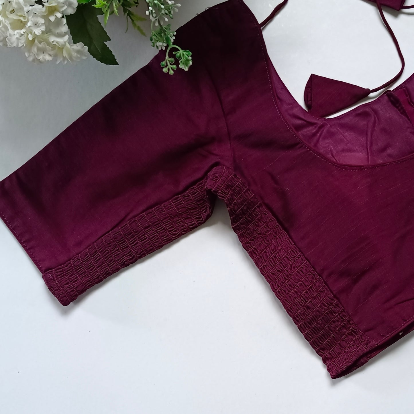 Classic wine plain flexi fit blouse