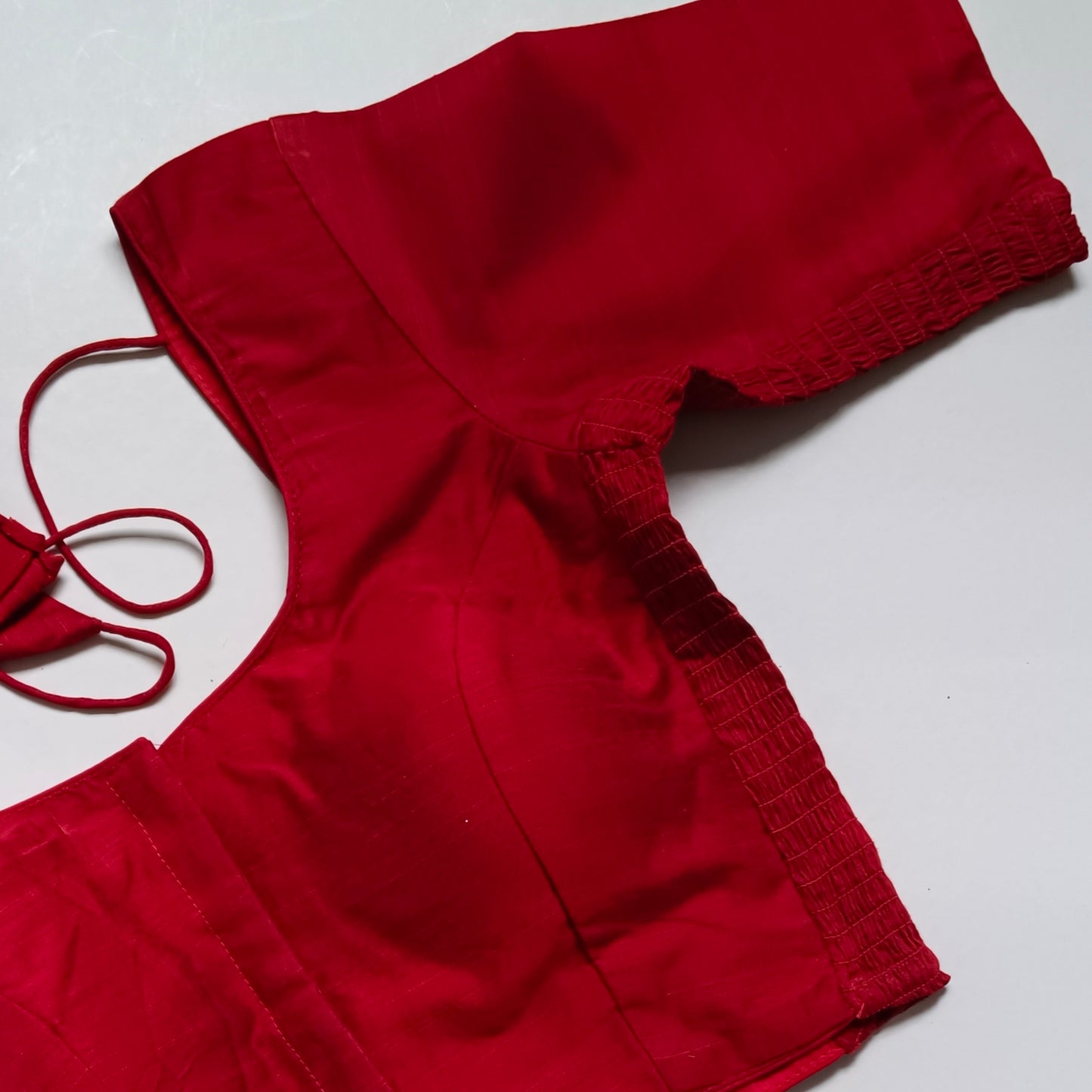 Classic red plain flexi fit blouse