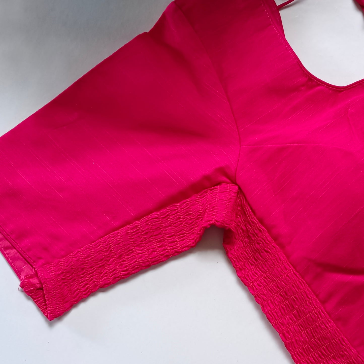 Classic rani pink plain flexi fit blouse