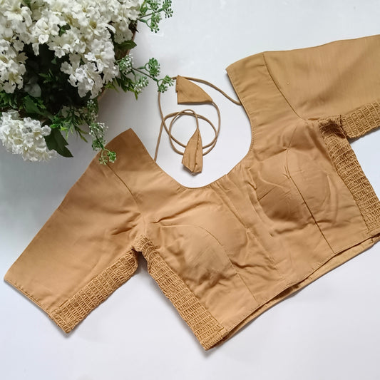 Classic golden plain flexi fit blouse