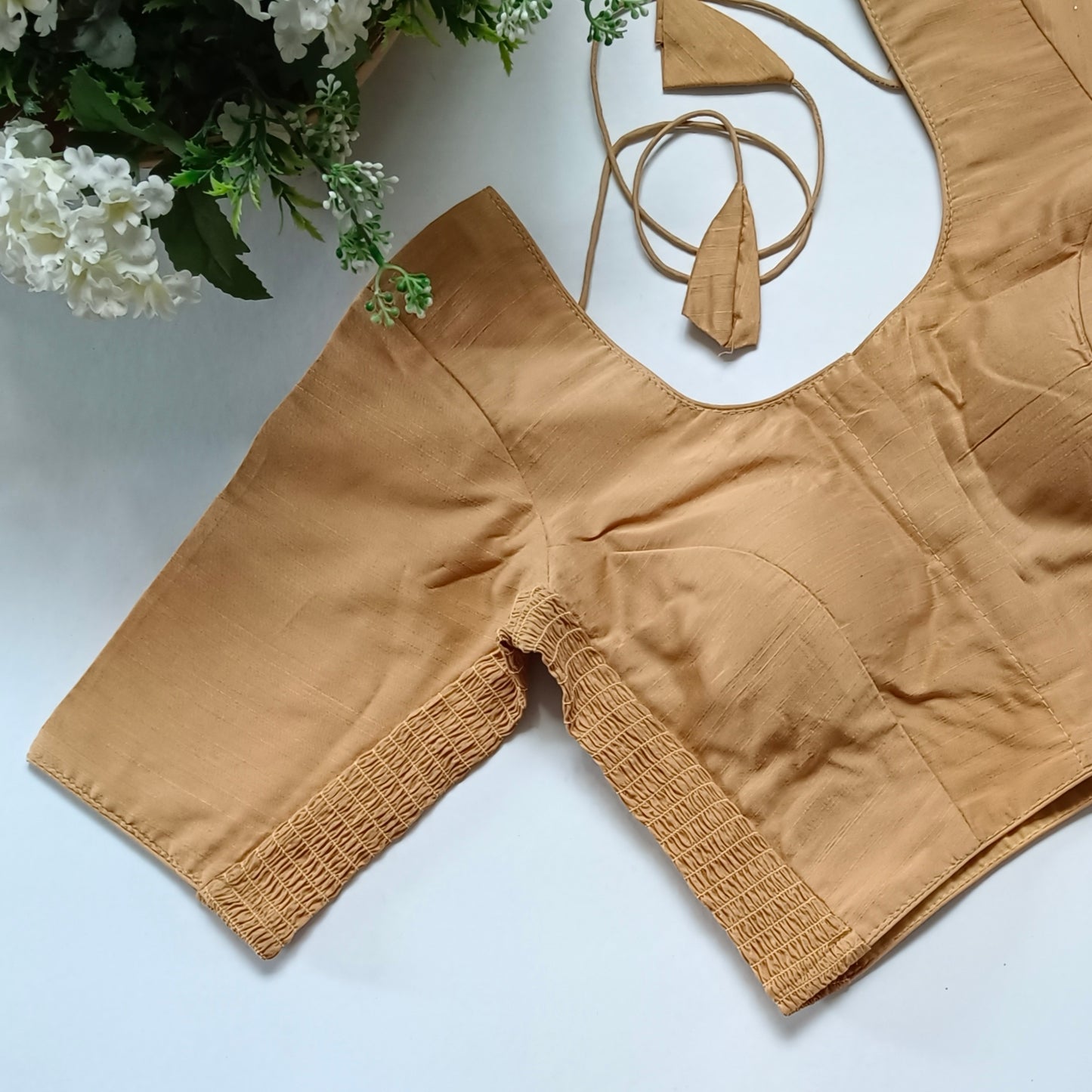 Classic golden plain flexi fit blouse