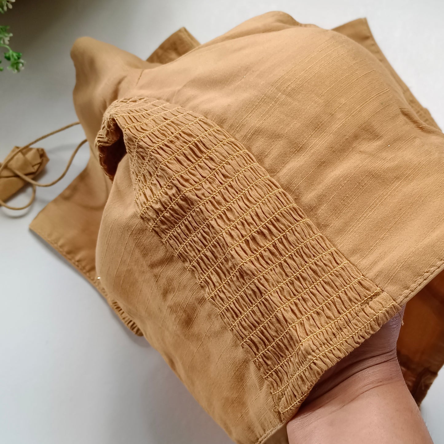 Classic golden plain flexi fit blouse