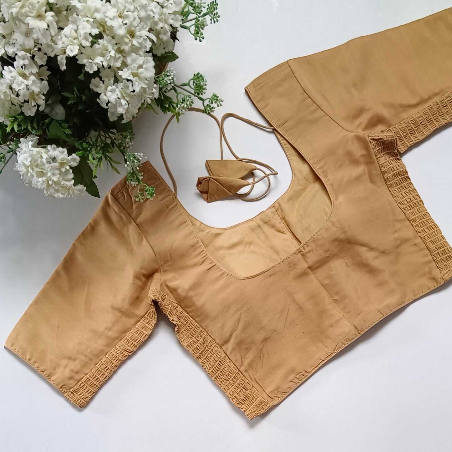 Classic golden plain flexi fit blouse