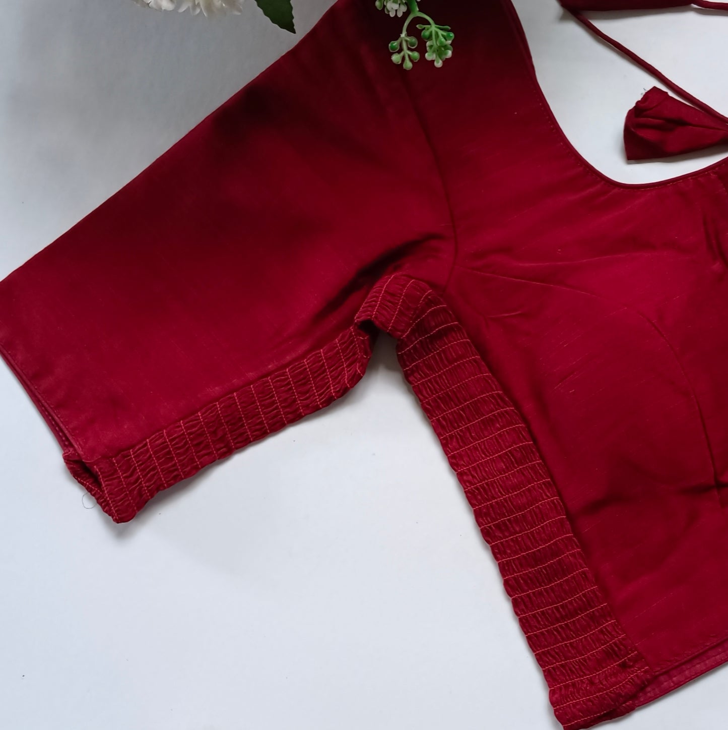 Classic maroon plain flexi fit blouse