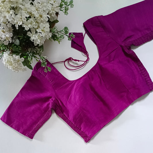 Classic purple plain flexi fit blouse