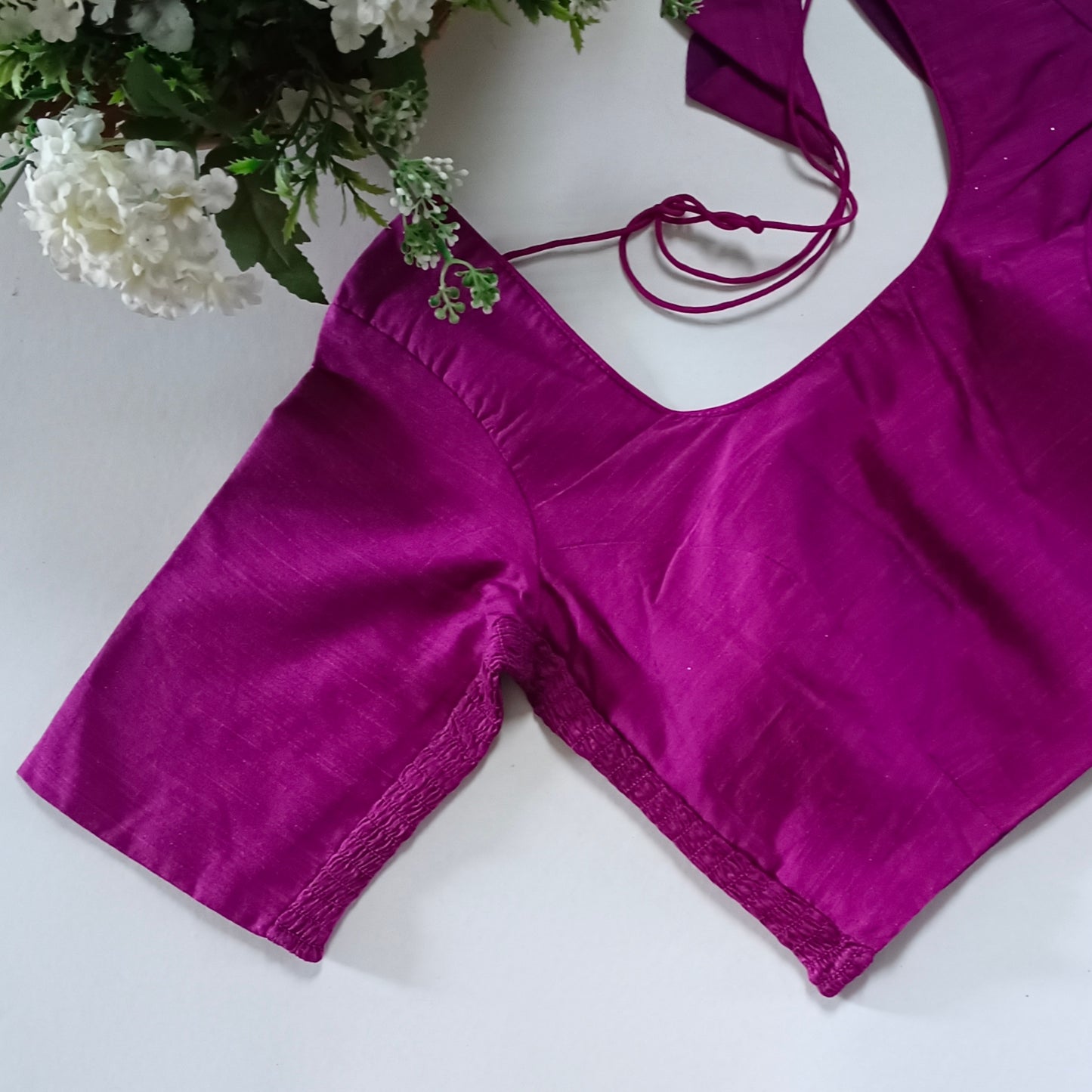 Classic purple plain flexi fit blouse
