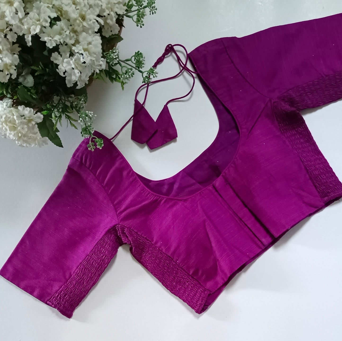 Classic purple plain flexi fit blouse