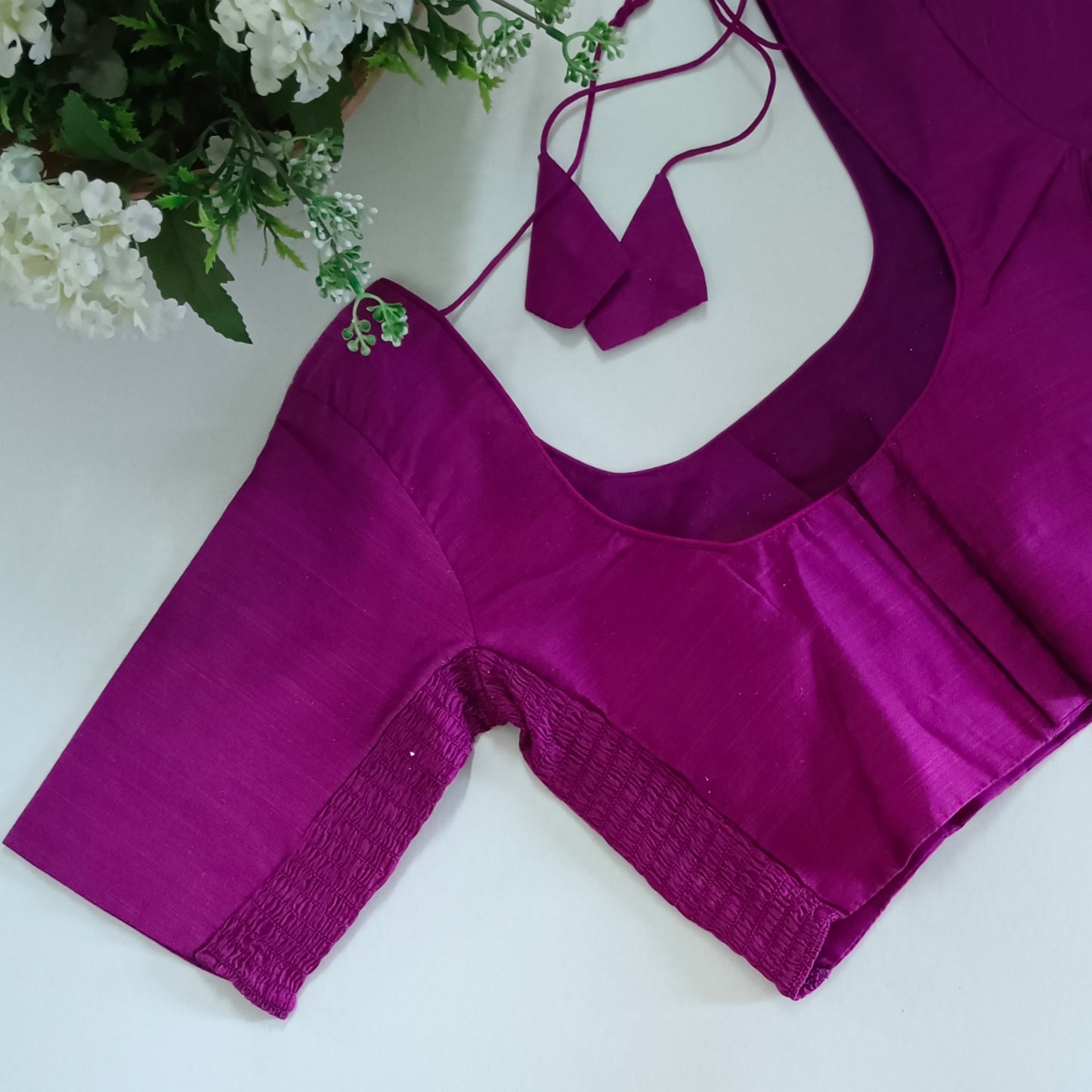 Classic purple plain flexi fit blouse