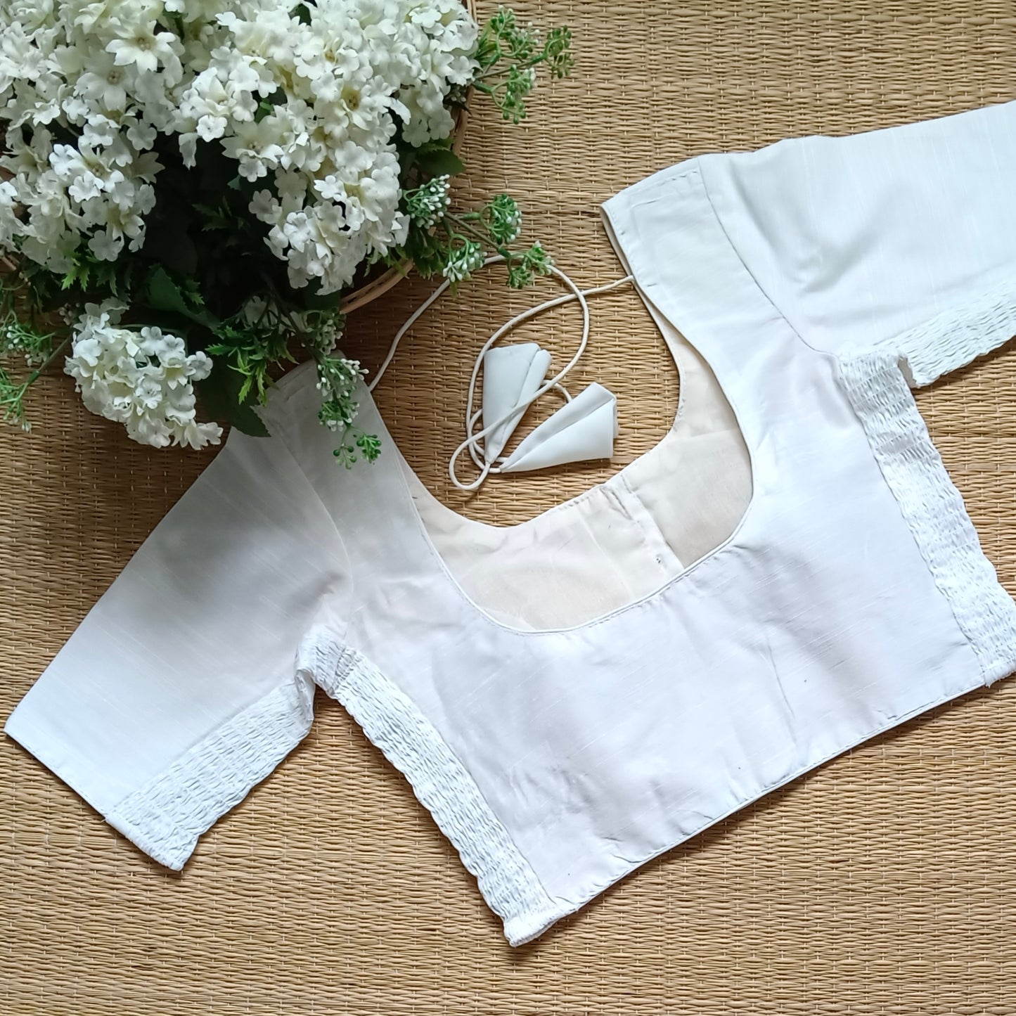 Classic white plain flexi fit blouse