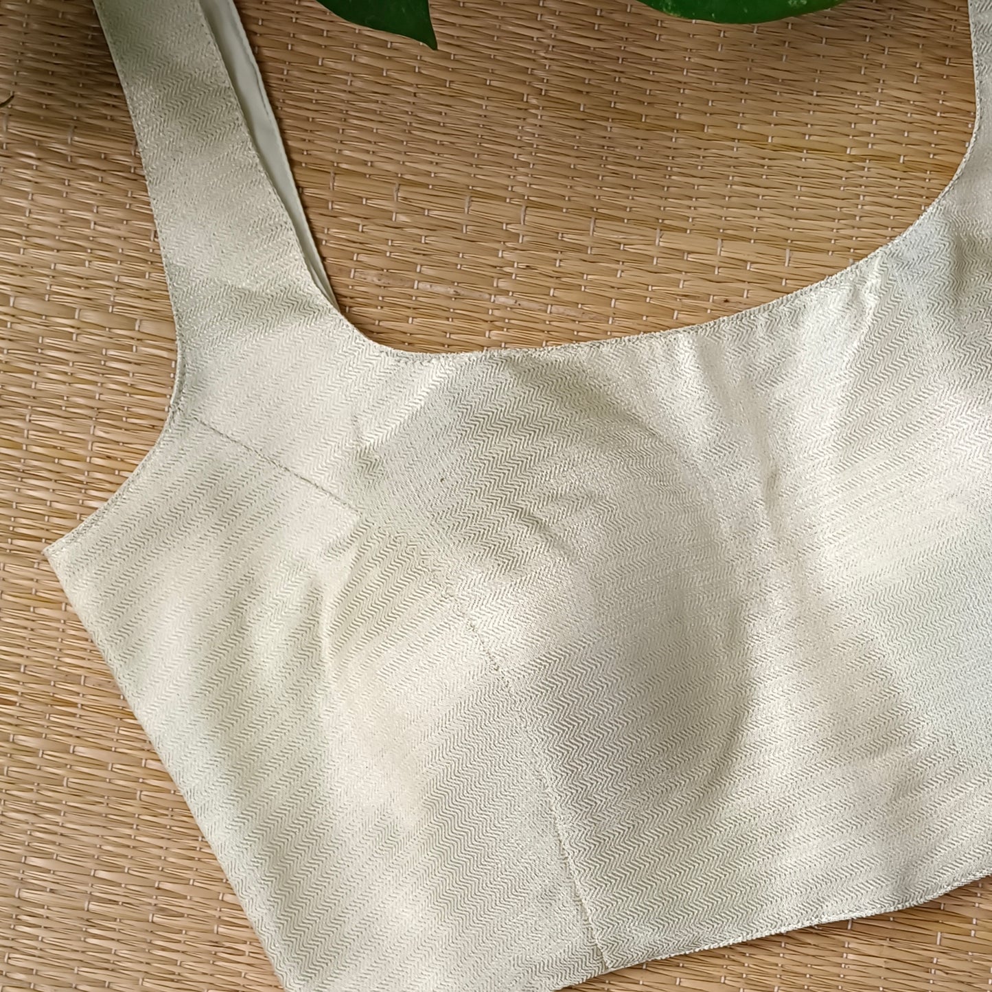 Metallic Beige Classic Sleeveless Blouse