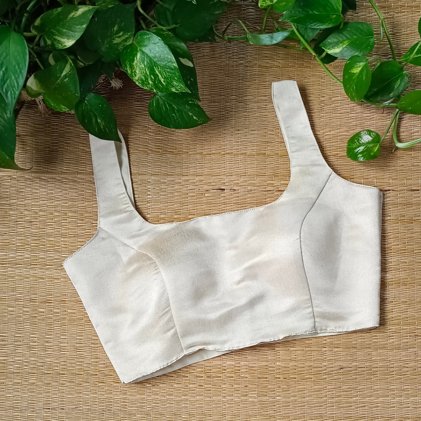 Metallic Beige Classic Sleeveless Blouse