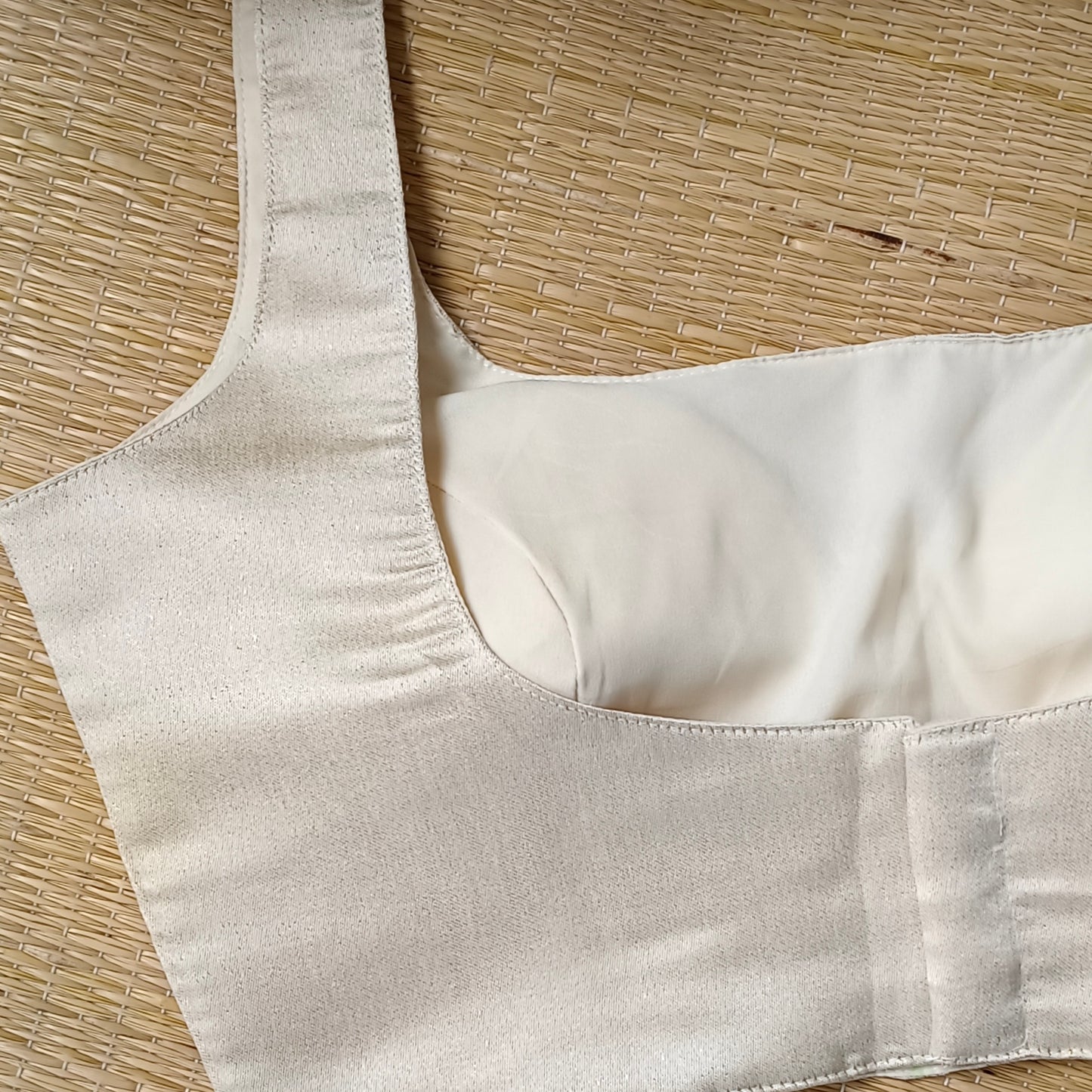 Metallic Beige Classic Sleeveless Blouse