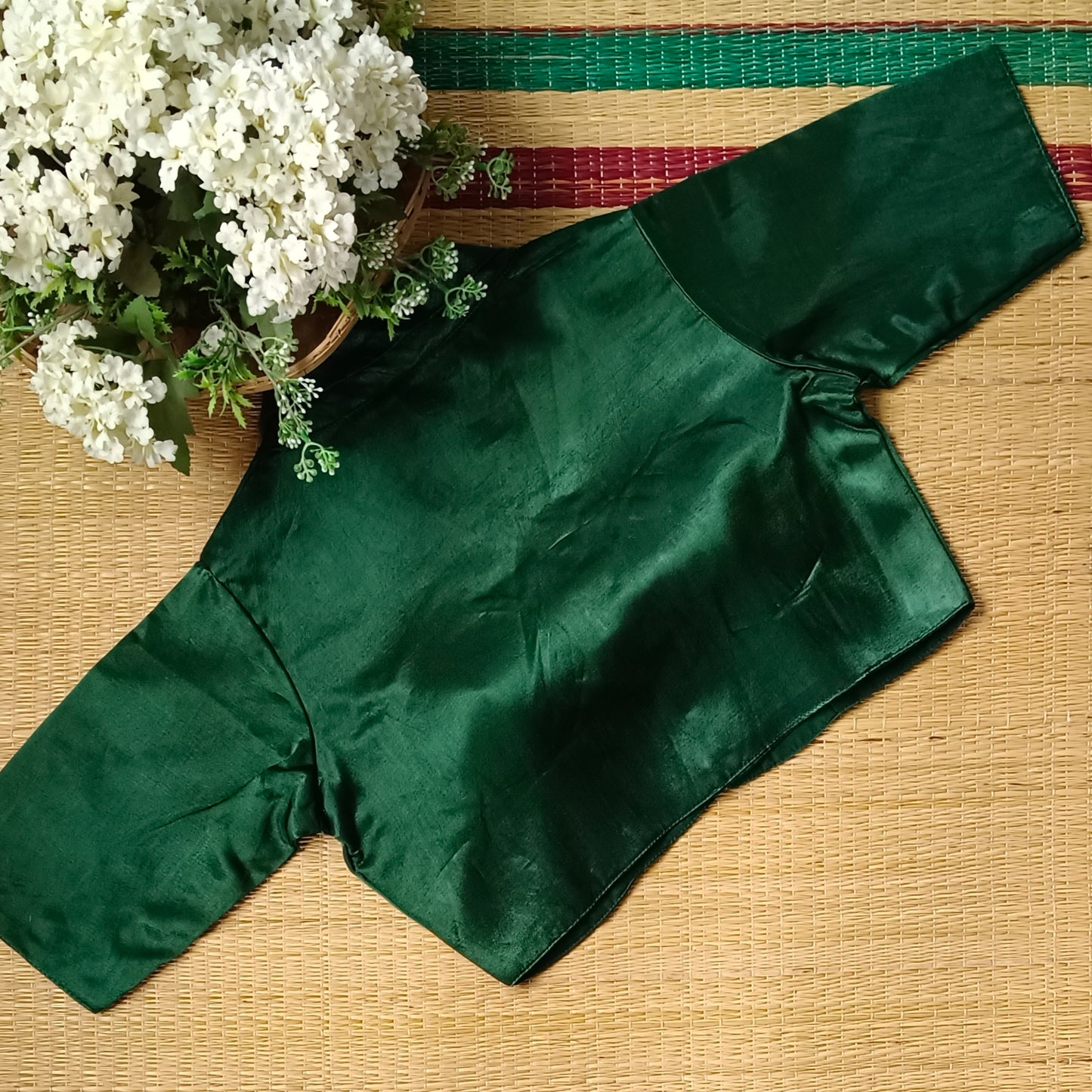 Bottle Green Collar Neck Blouse