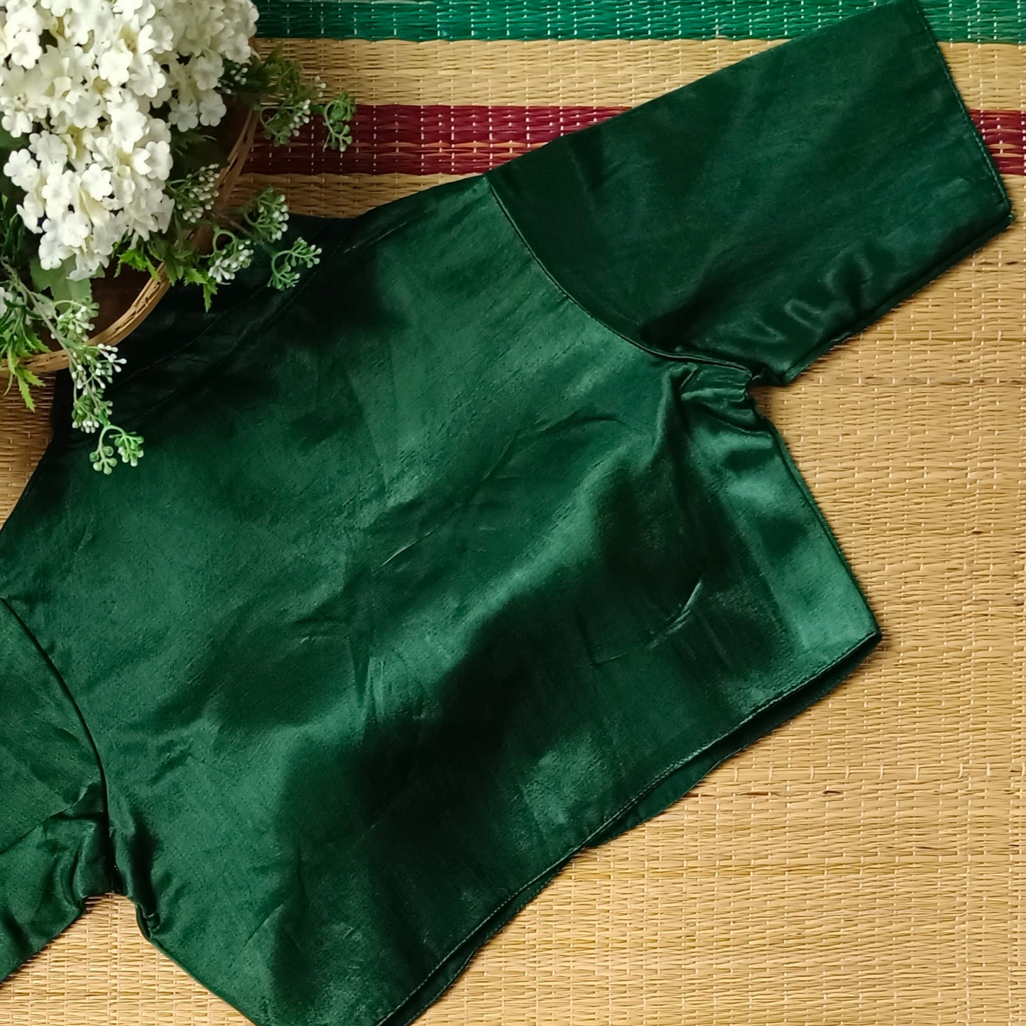 Bottle Green Collar Neck Blouse