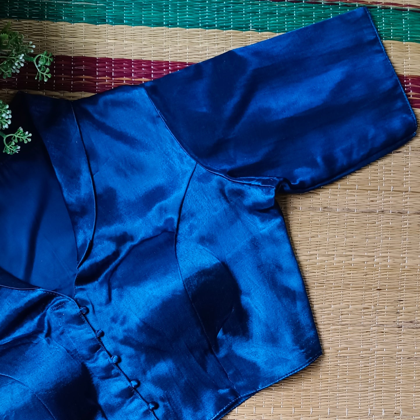 Peacock Blue Collar Neck Blouse