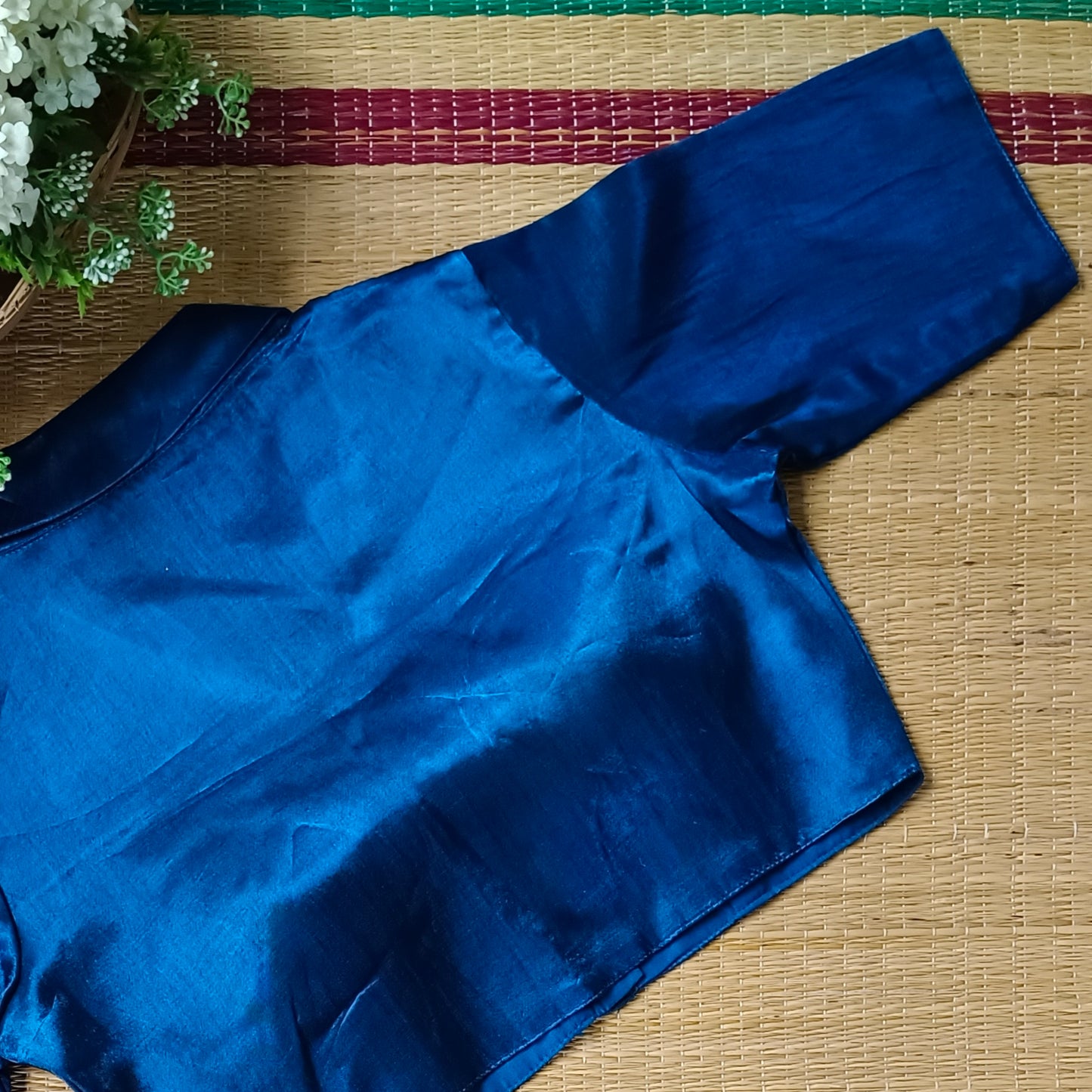 Peacock Blue Collar Neck Blouse