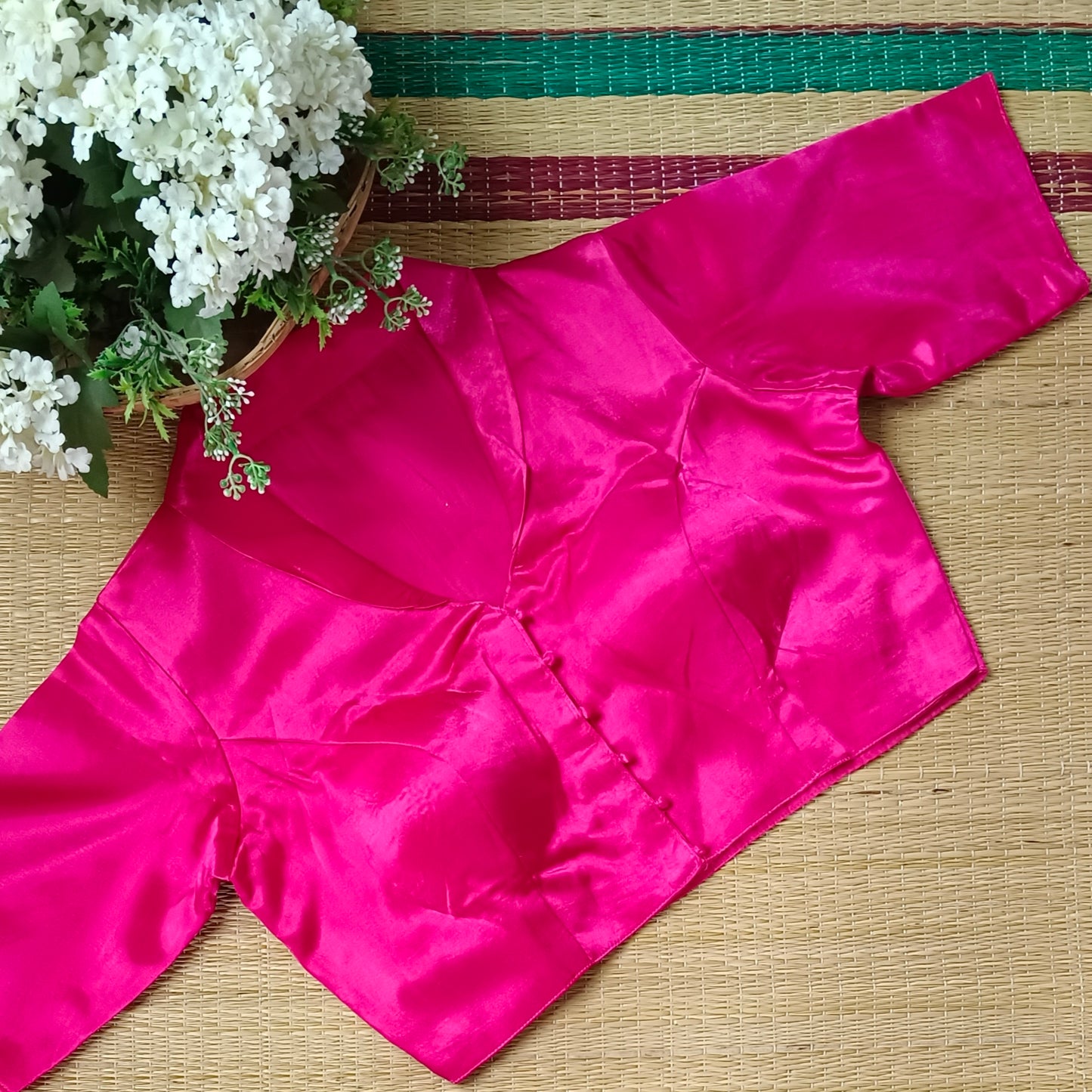 Hot Pink Collar Neck Blouse