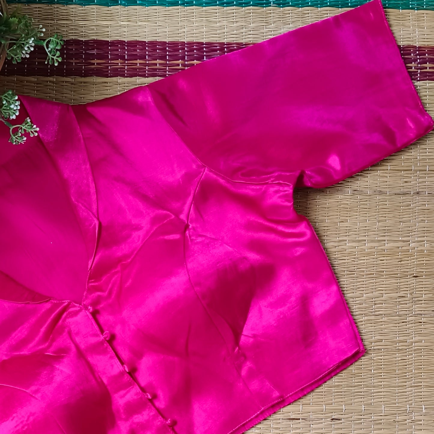 Hot Pink Collar Neck Blouse