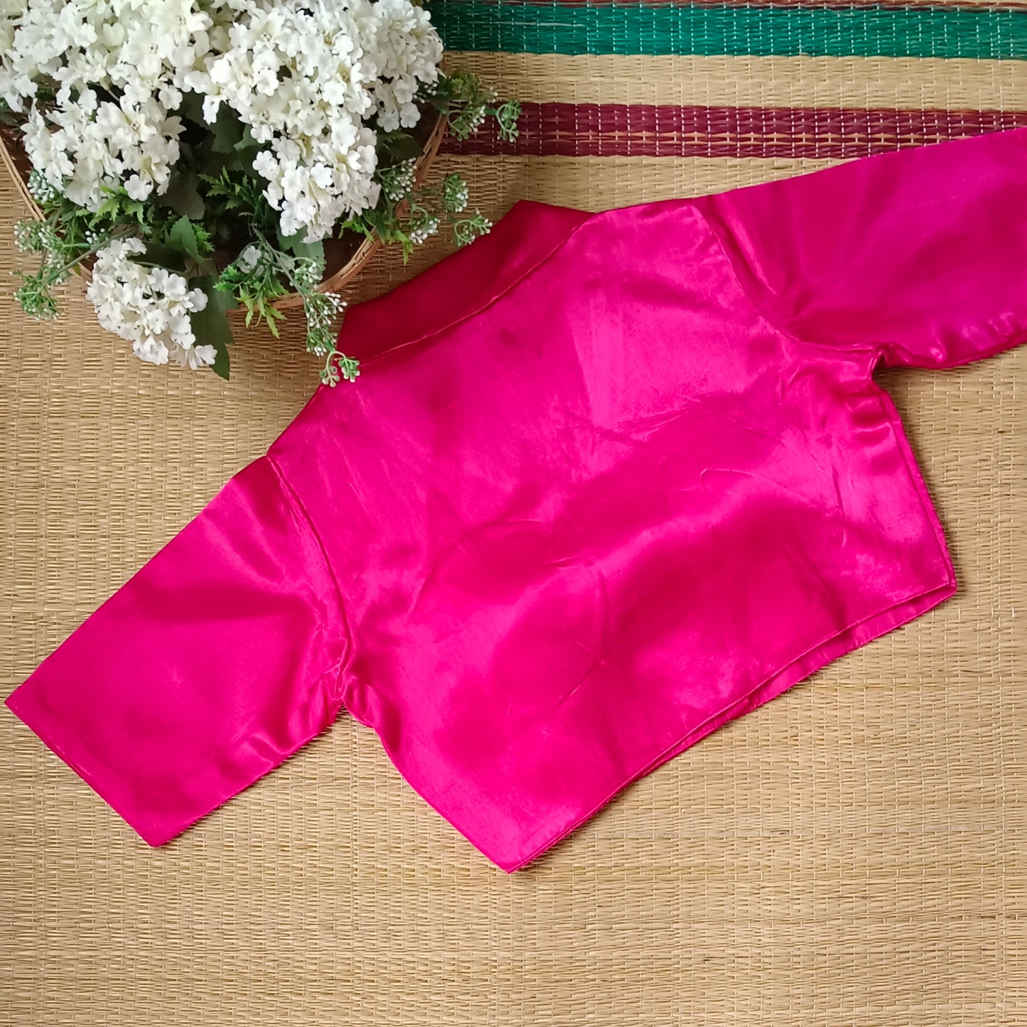 Hot Pink Collar Neck Blouse